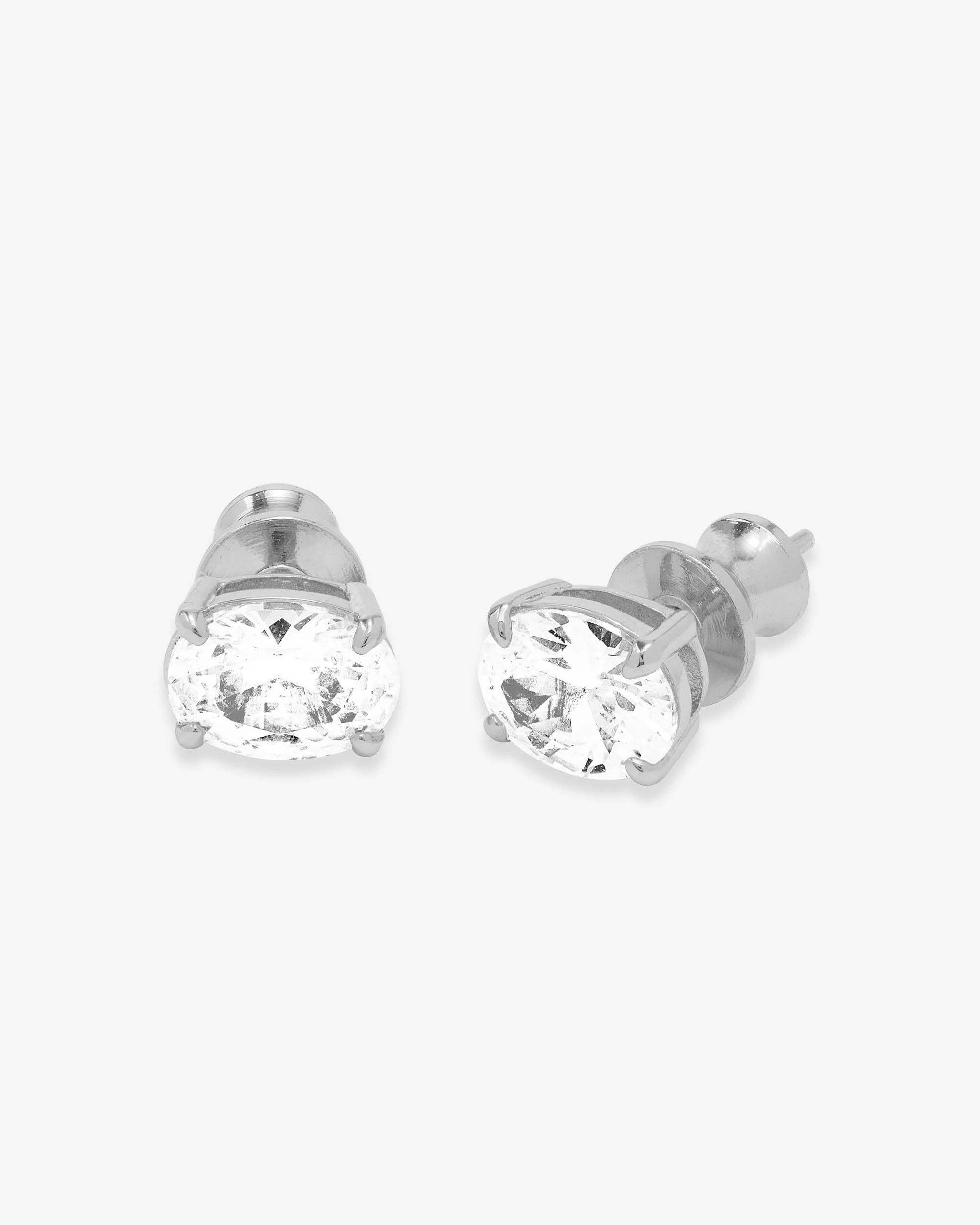 Hello Gorgeous 8mm Studs - Silver|White Diamondettes - Image 3