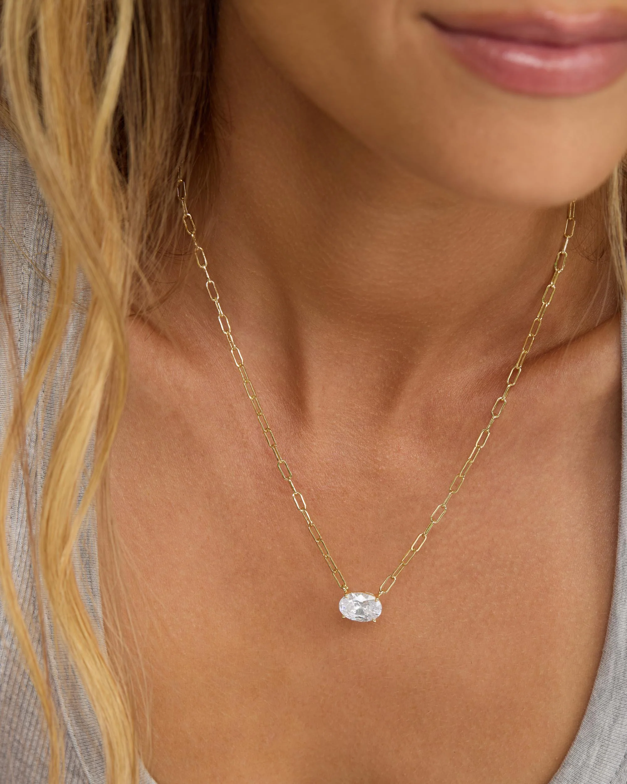 Hello Gorgeous Micro Samantha Chain - Gold|White Diamondettes - Image 2