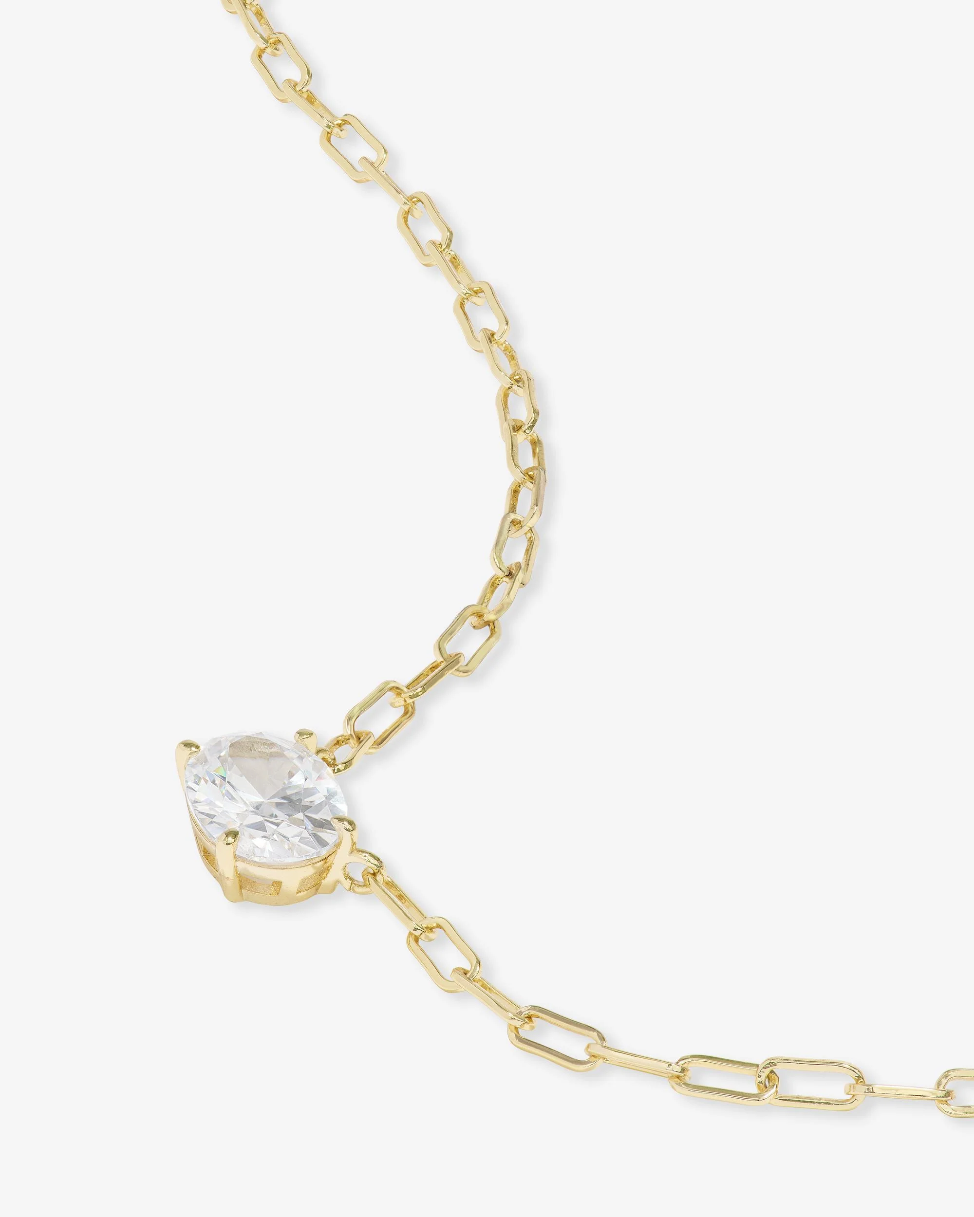 Hello Gorgeous Micro Samantha Chain - Gold|White Diamondettes - Image 3