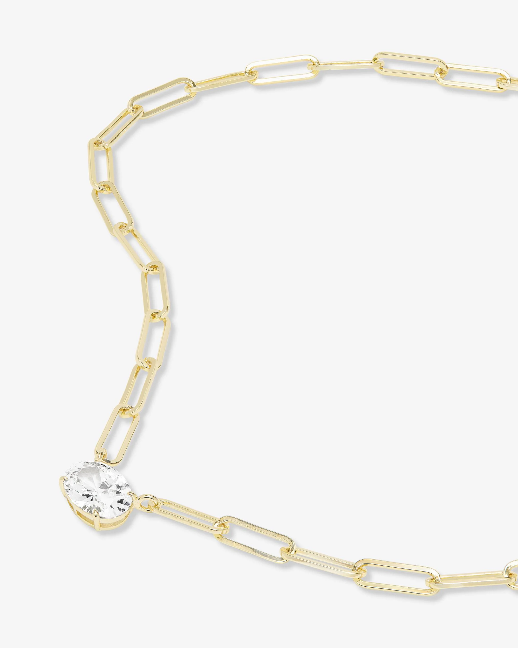 Hello Gorgeous Samantha Chain Necklace - Gold|White Diamondettes - Image 3
