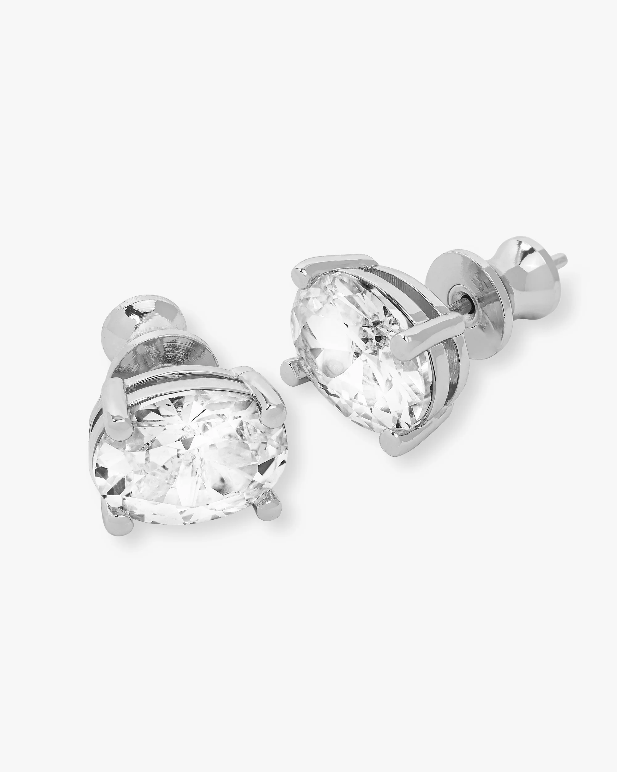 Hello Gorgeous 10mm Studs - Silver|White Diamondettes - Image 3
