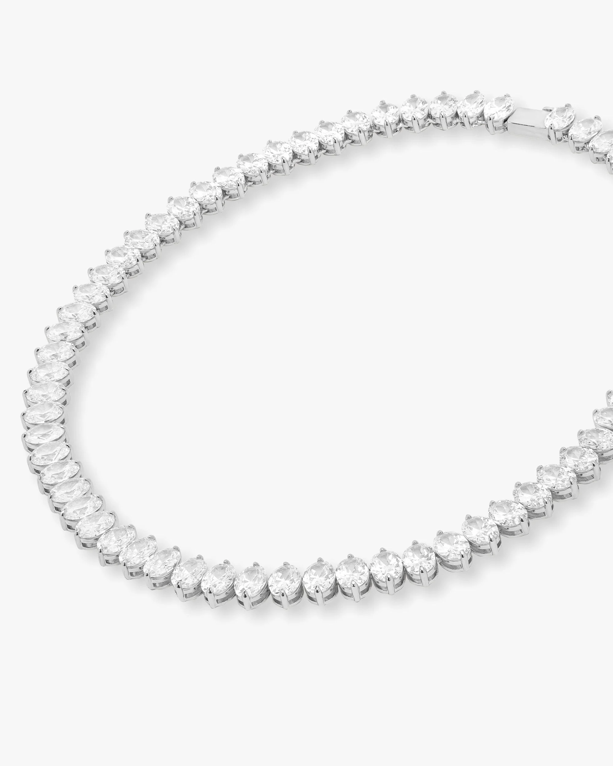 Hello Gorgeous Tennis Necklace 6mm - Silver|White Diamondettes - Image 4