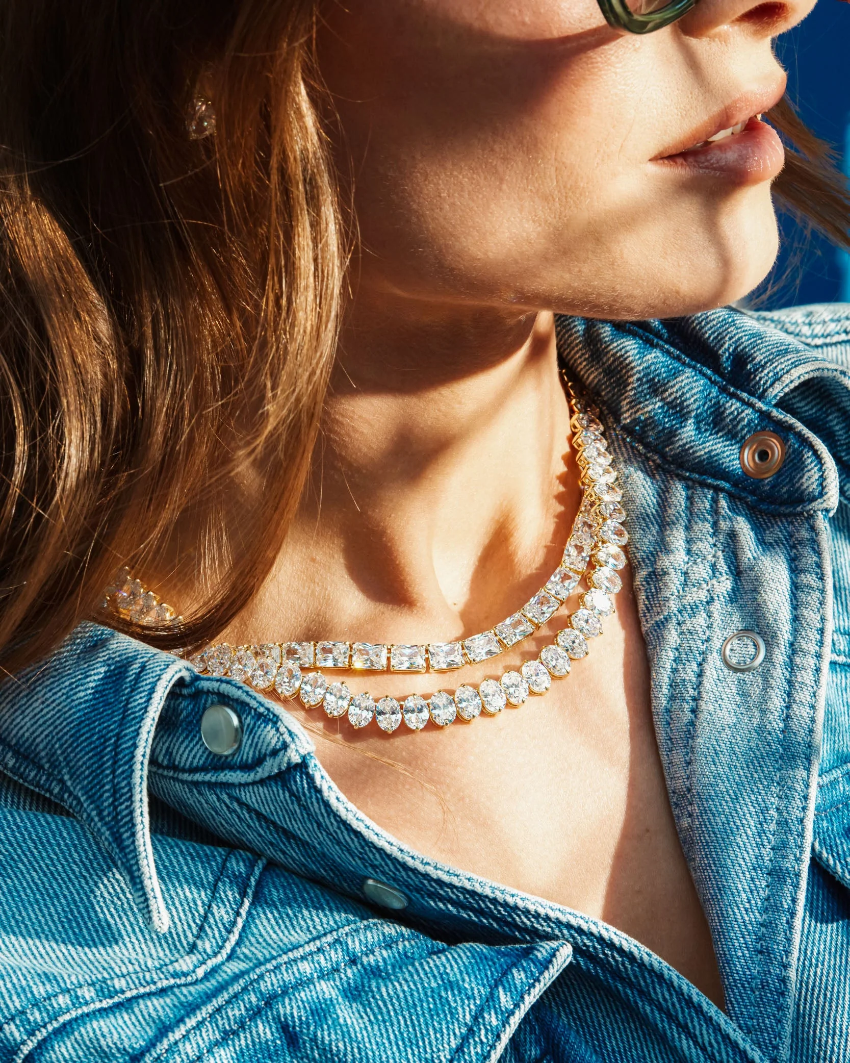 Hello Gorgeous Tennis Necklace 6mm - Silver|White Diamondettes - Image 6