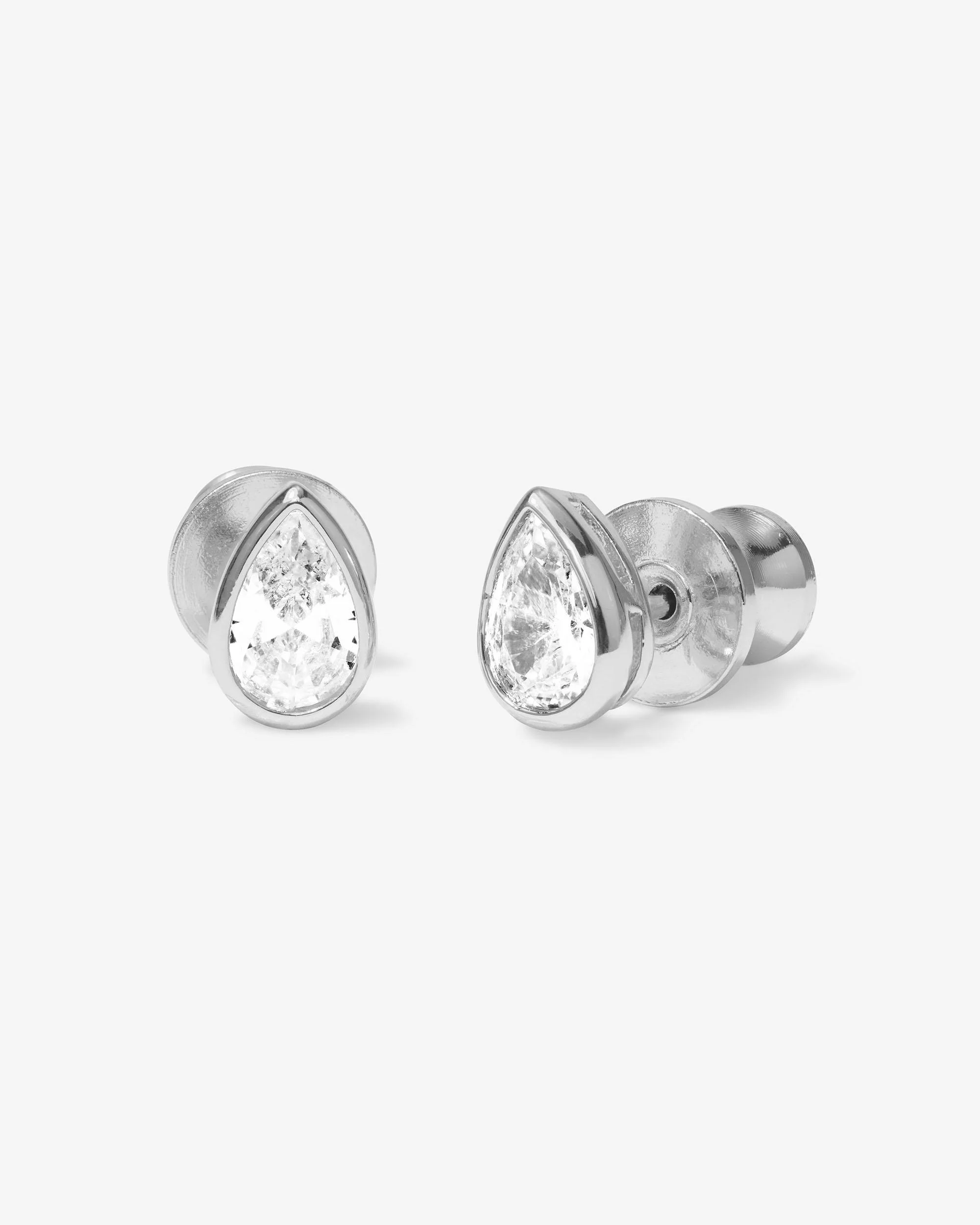 Isla 6mm Studs - Silver|White Diamondettes