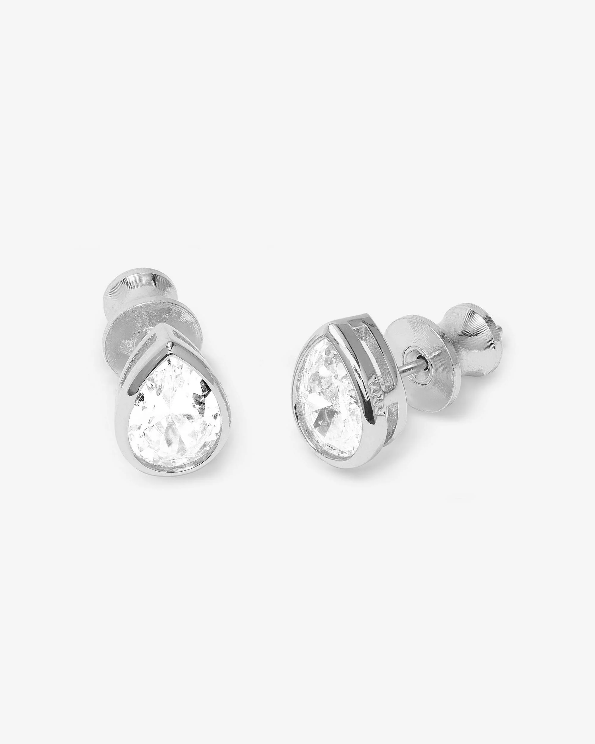 Isla 8mm Studs - Silver|White Diamondettes - Image 3