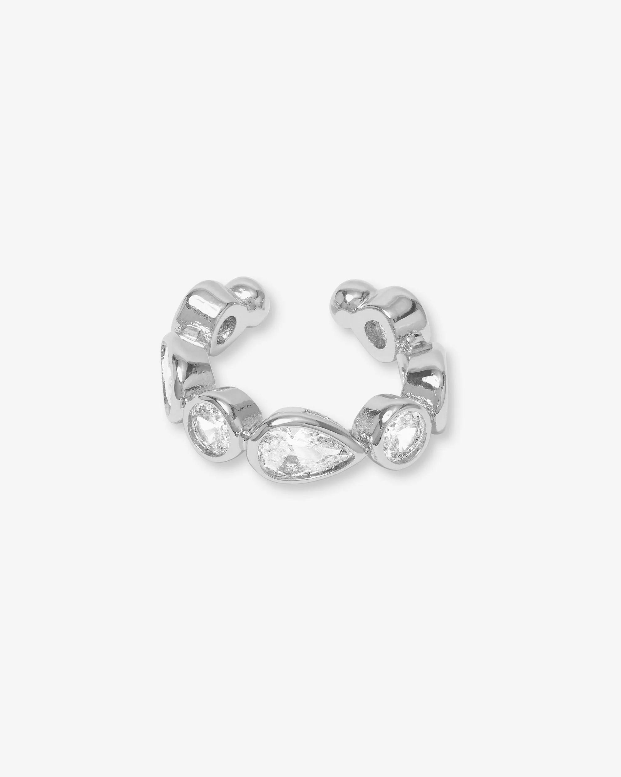Isla Ear Cuff - Silver|White Diamondettes - Image 3