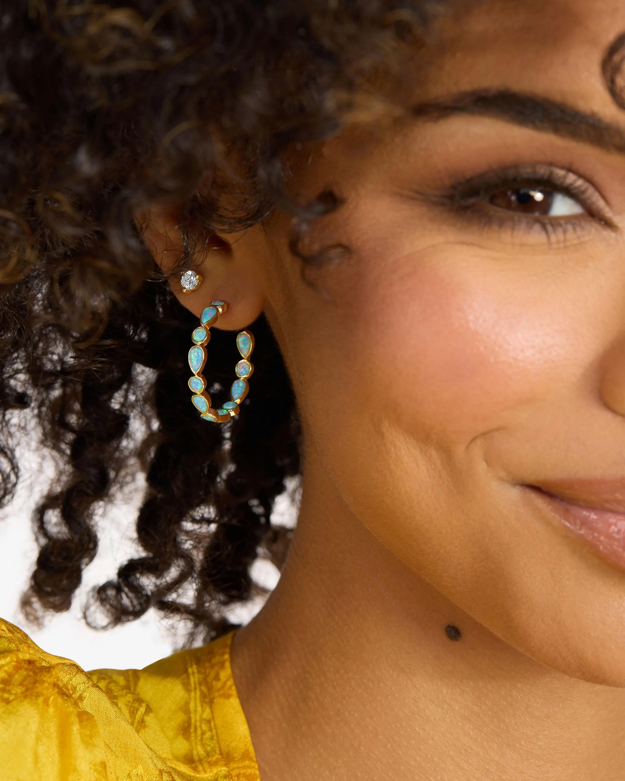 Isla Hoops 1" - Gold|Blue Opal - Image 2