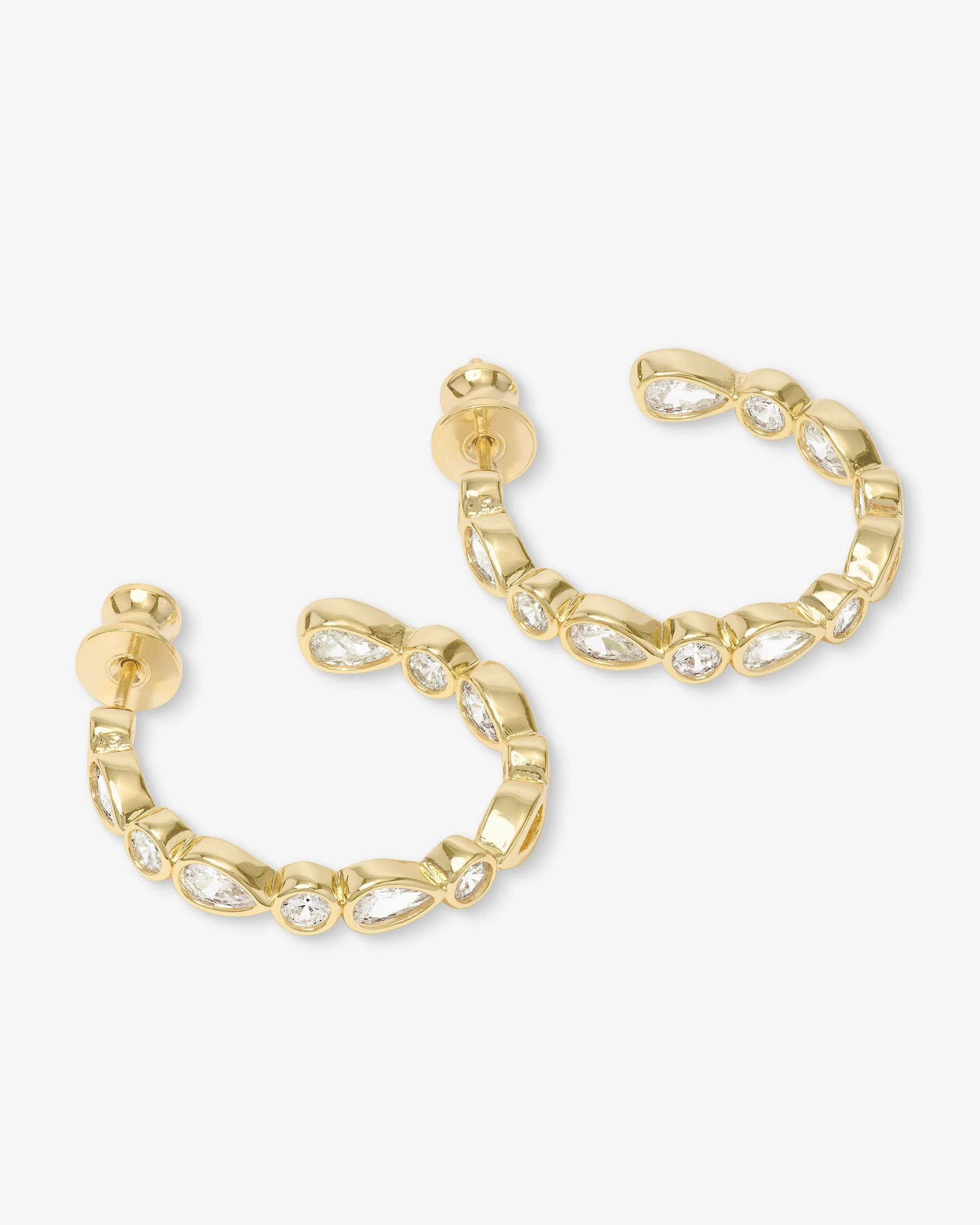 Isla Hoops 1" - Gold|White Diamondettes - Image 3