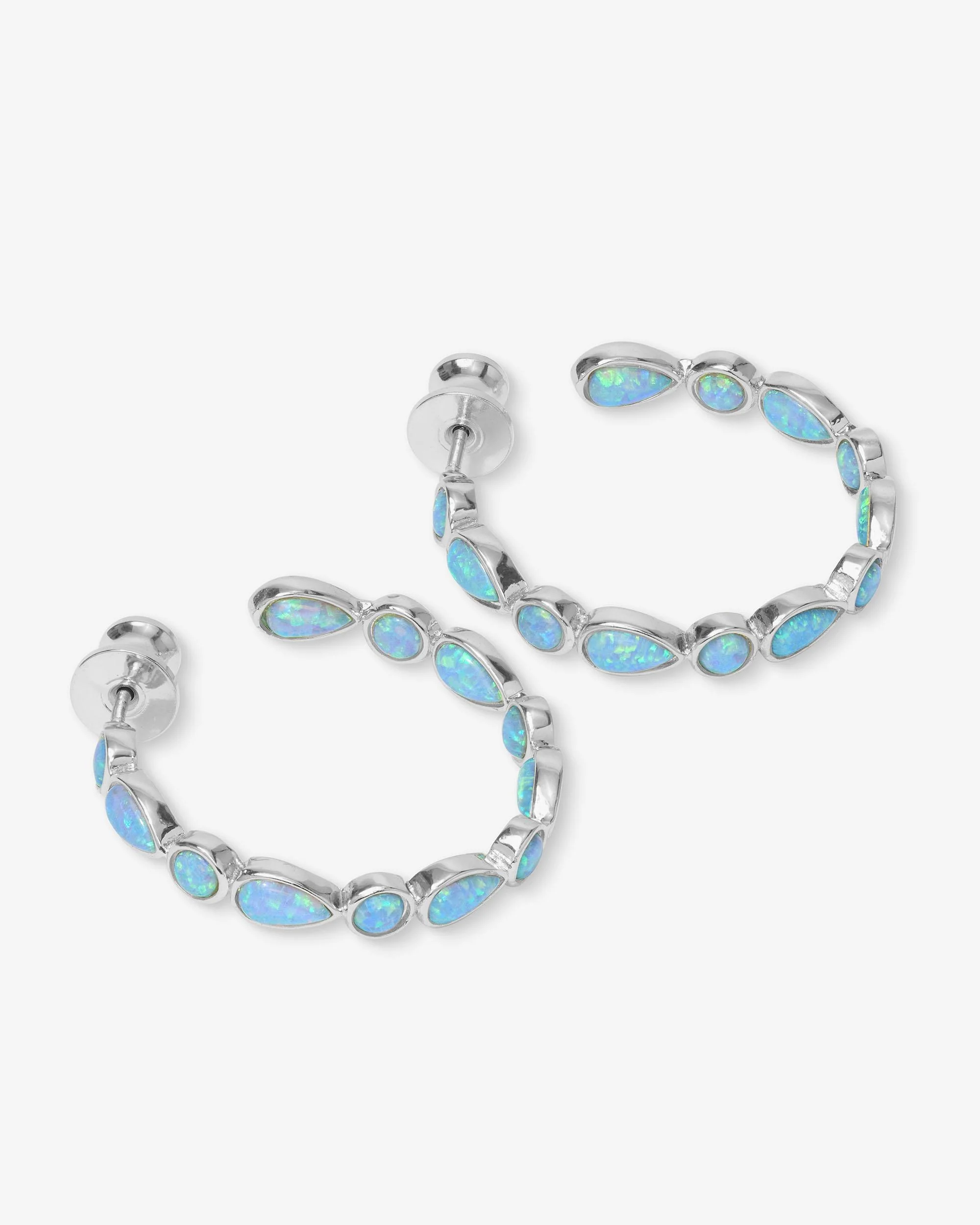 Isla Hoops 1" - Silver|Blue Opal - Image 3