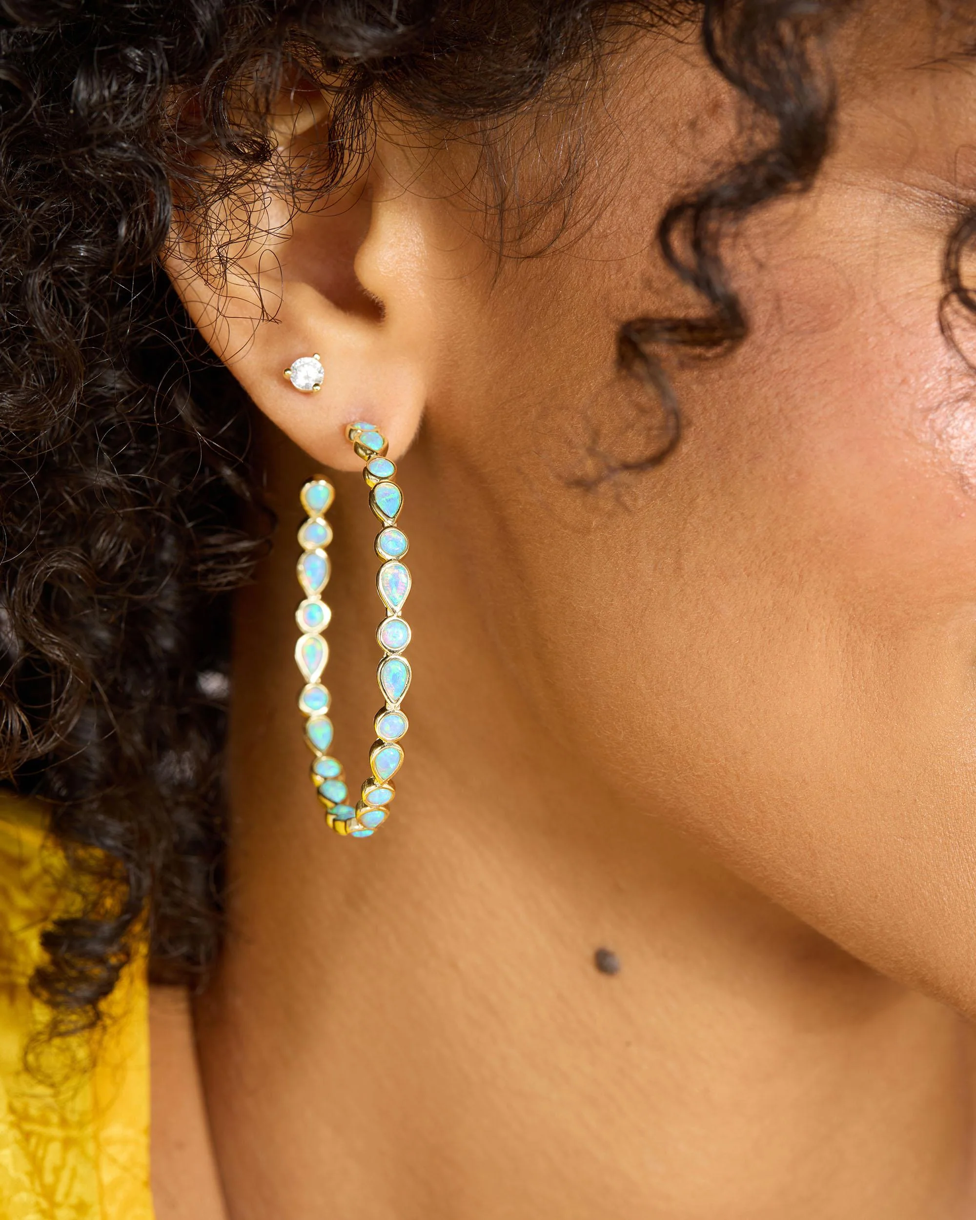 Isla Hoops 2" - Gold|Blue Opal - Image 4