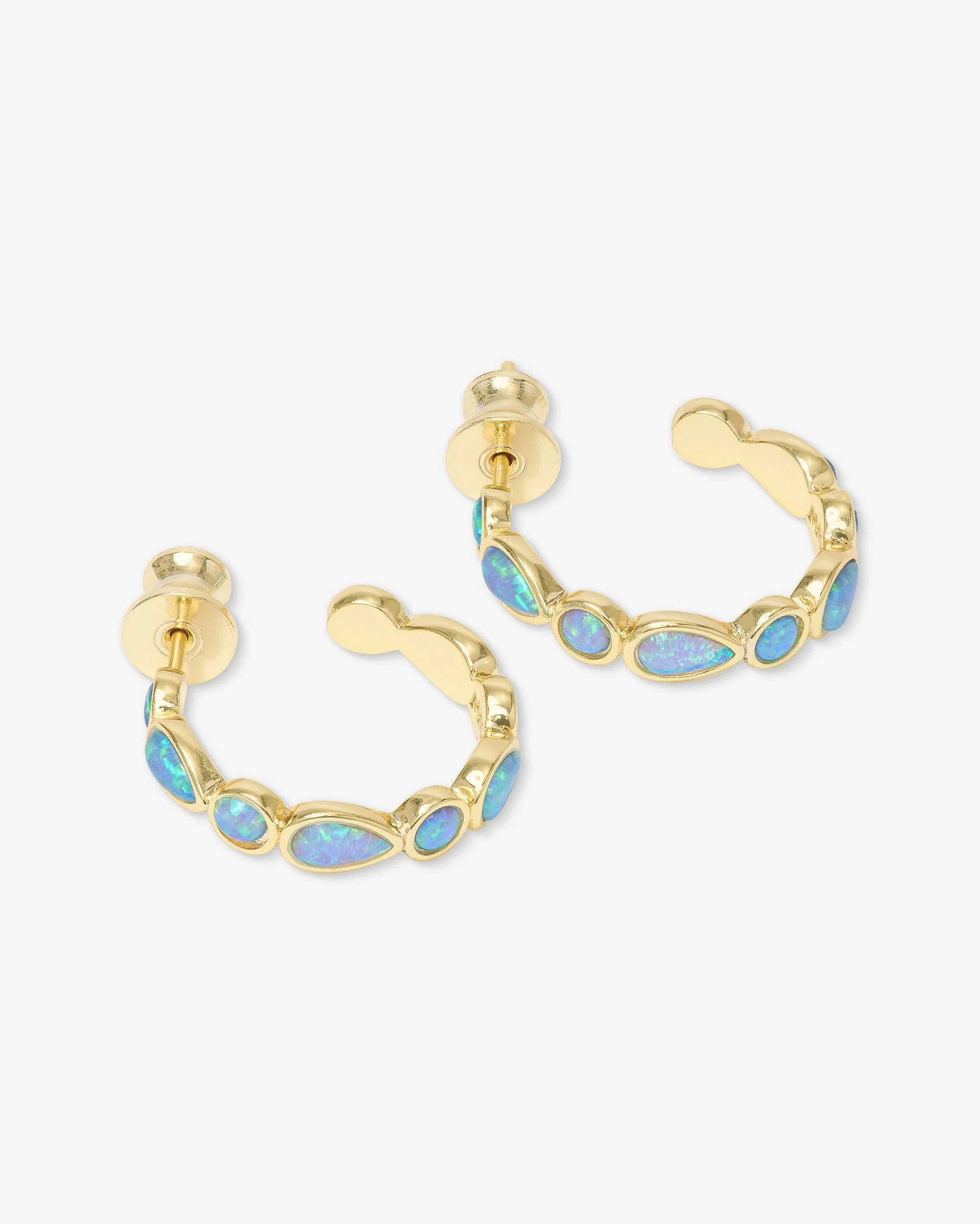 Isla Hoops .75" - Gold|Blue Opal - Image 3