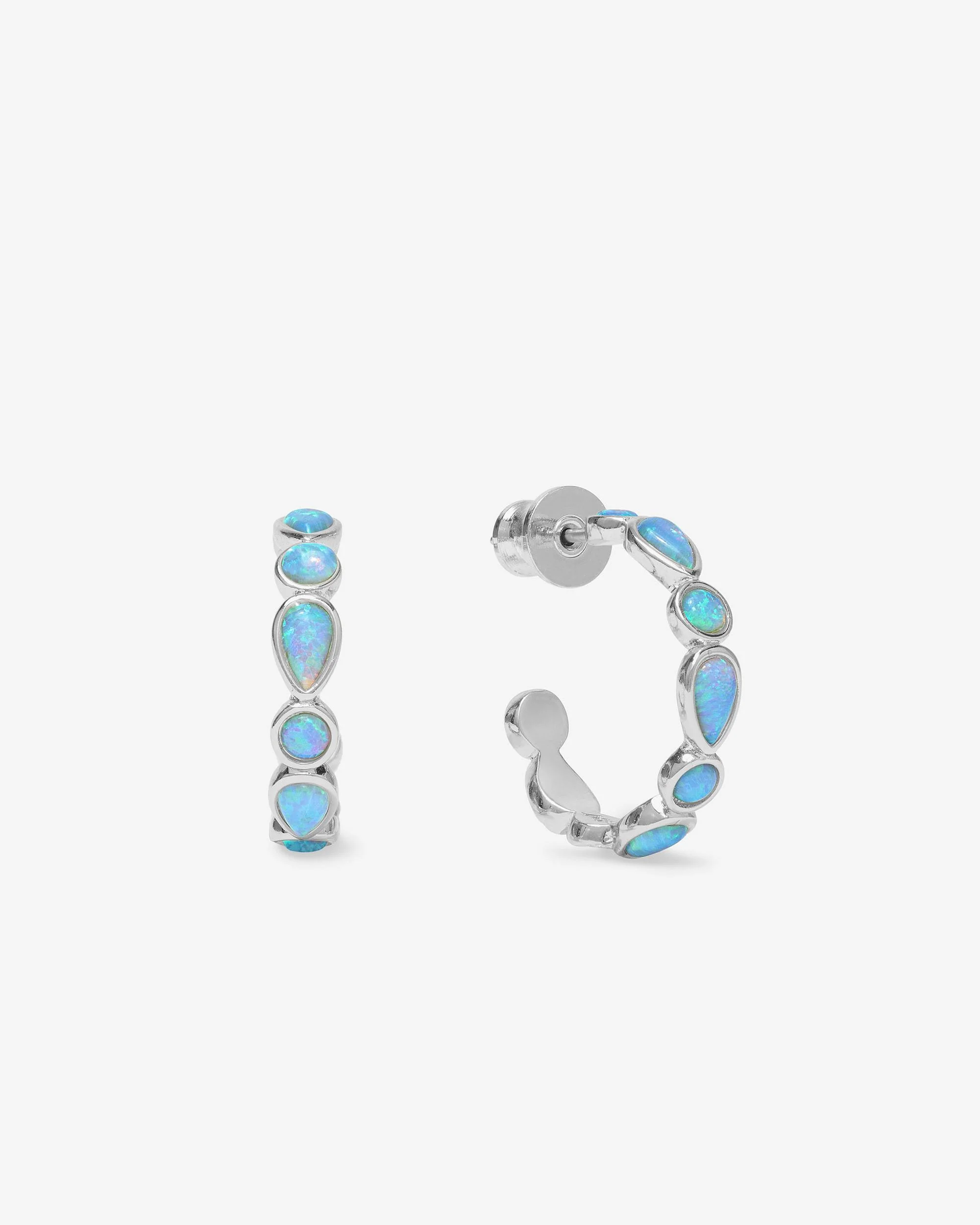 Isla Hoops .75" - Silver|Blue Opal