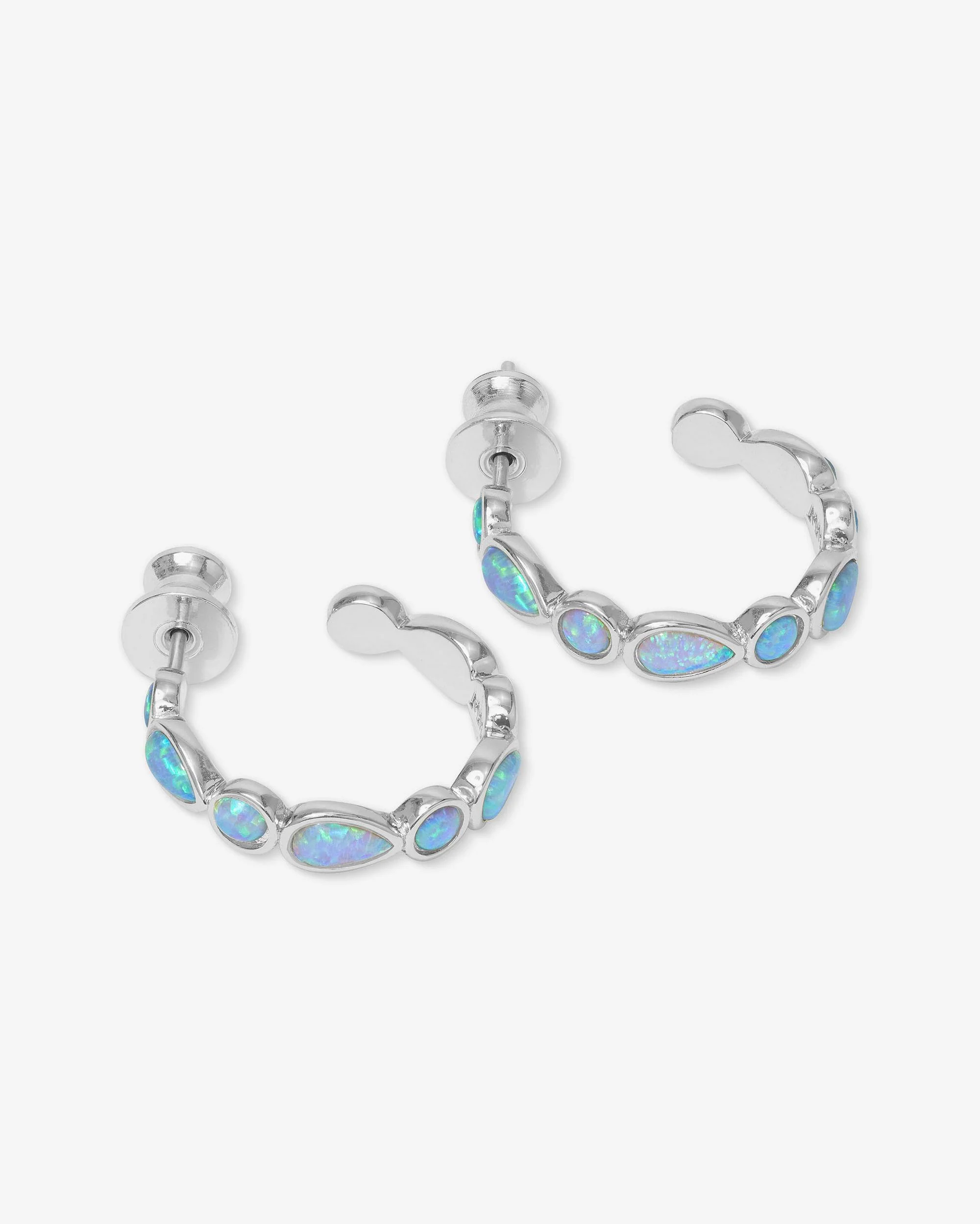 Isla Hoops .75" - Silver|Blue Opal - Image 3