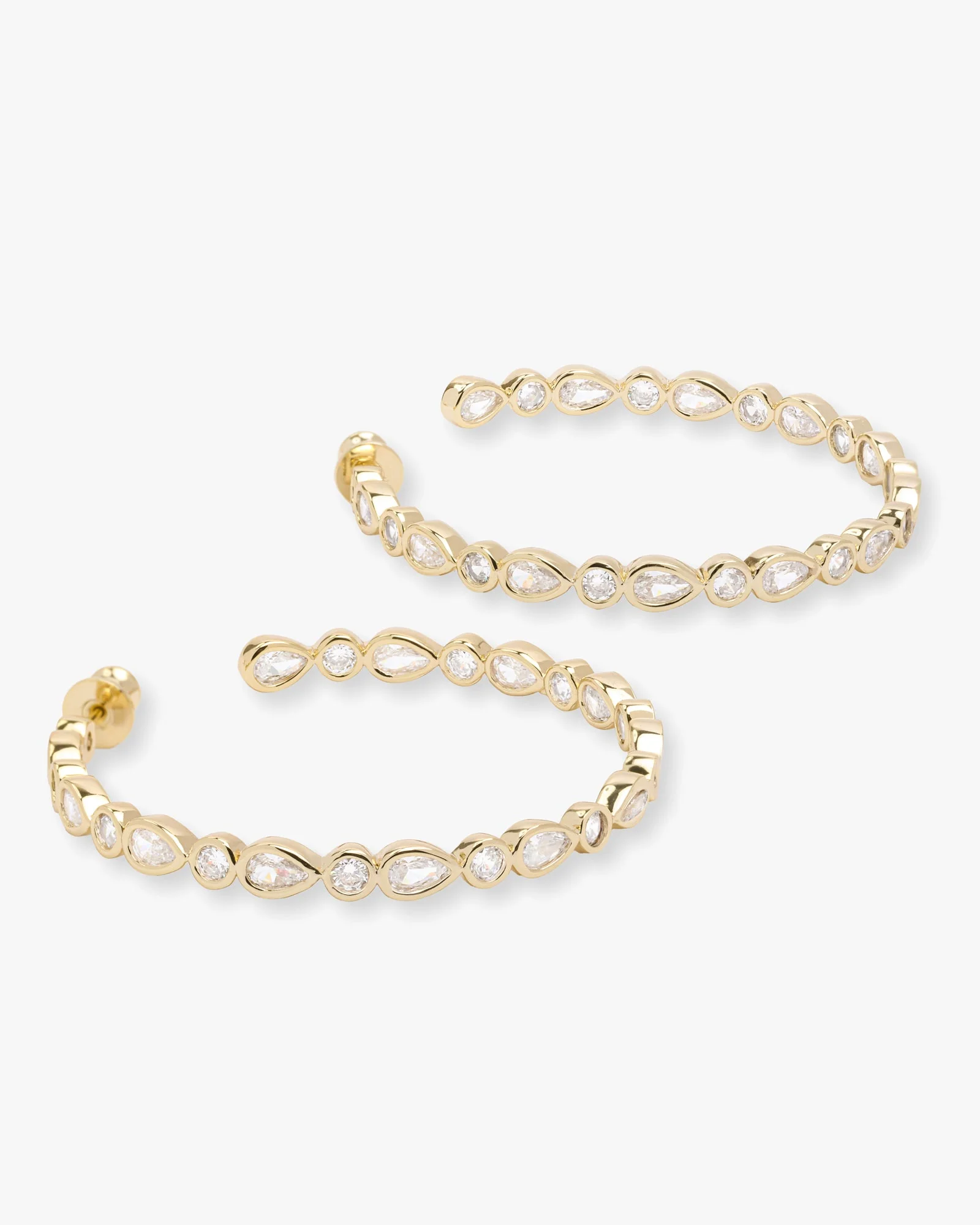 Isla Hoops 2" - Gold|White Diamondettes - Image 3