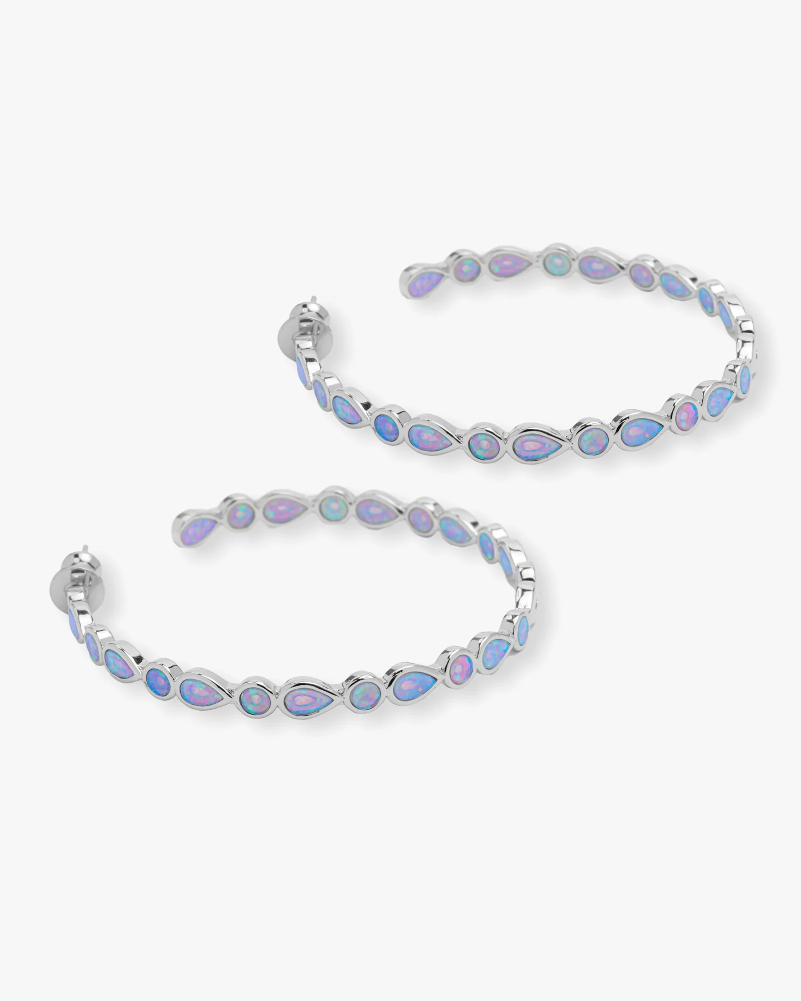 Isla Hoops 2" - Silver|Blue Opal - Image 3