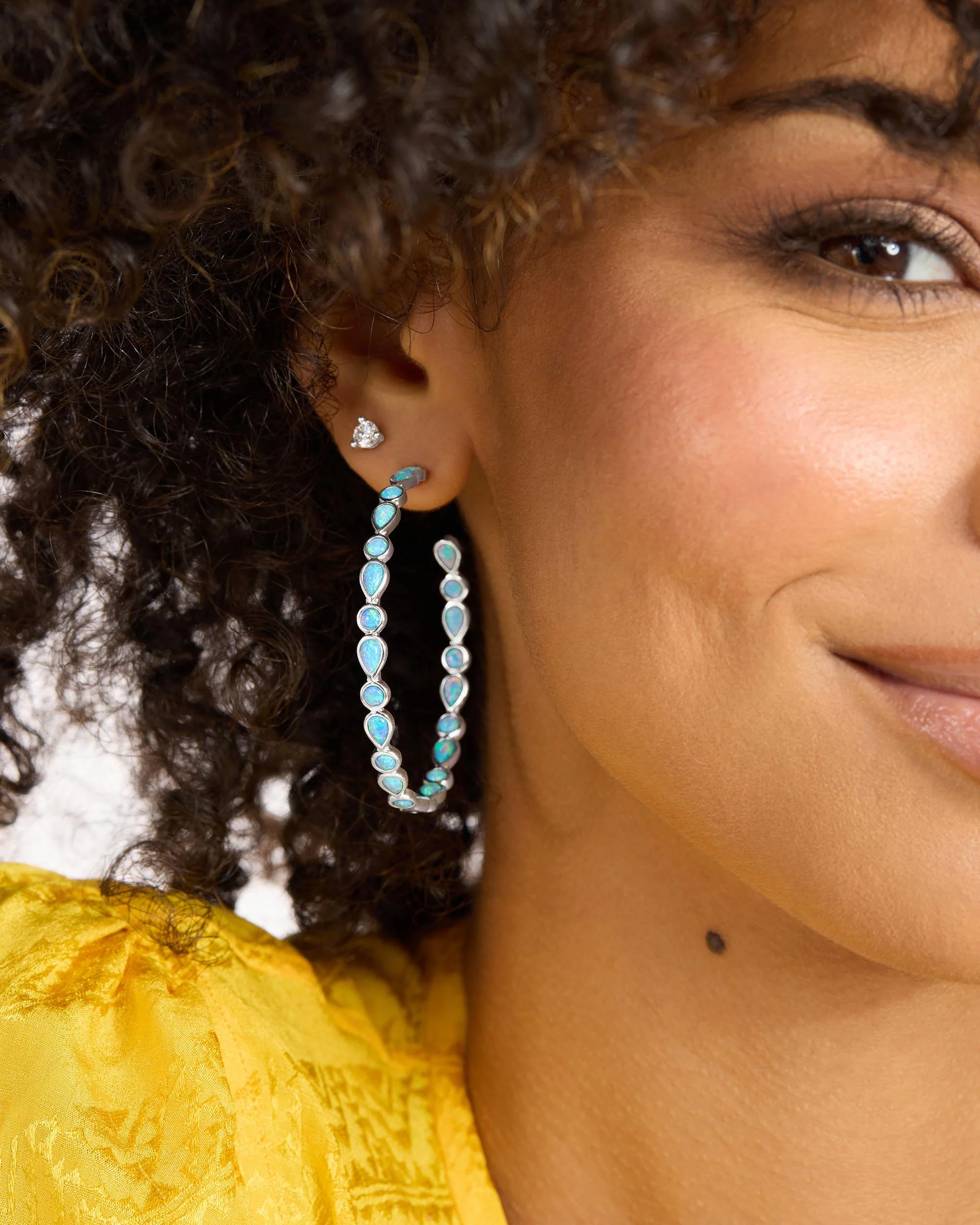 Isla Hoops 2" - Silver|Blue Opal - Image 4