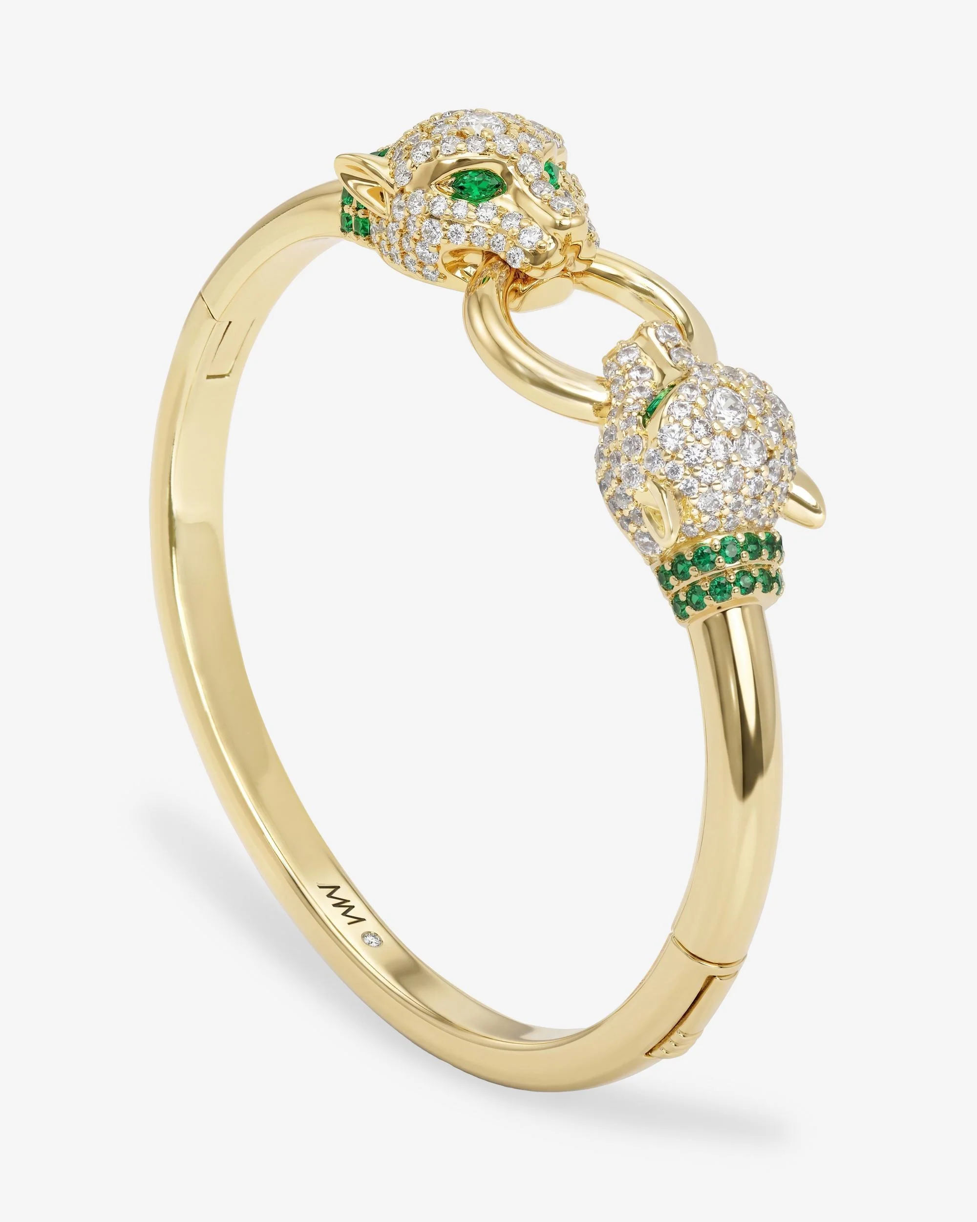 Jaguar Cuff Bracelet - Gold|White Diamondettes - Image 3