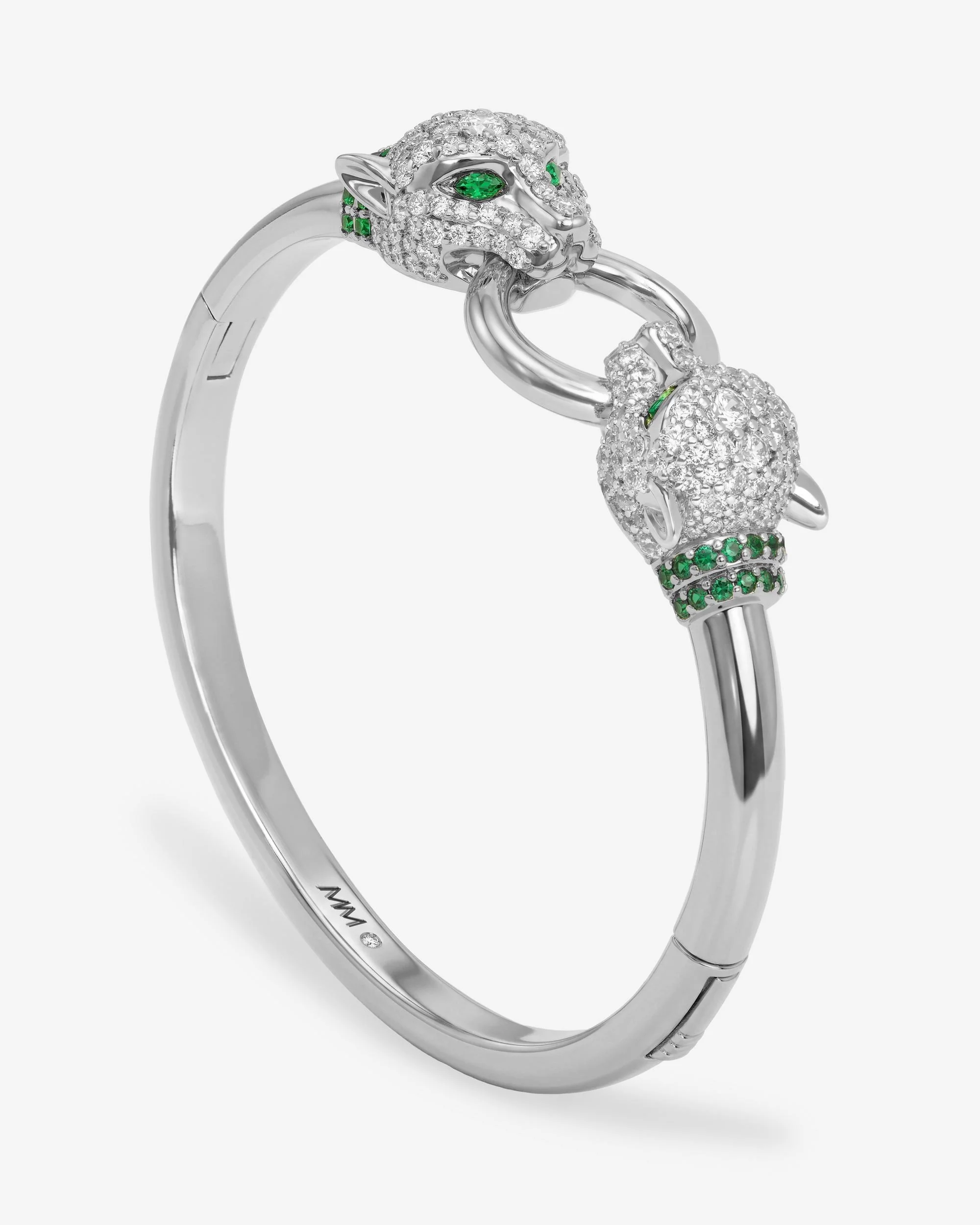 Jaguar Cuff Bracelet - Silver|White Diamondettes - Image 3