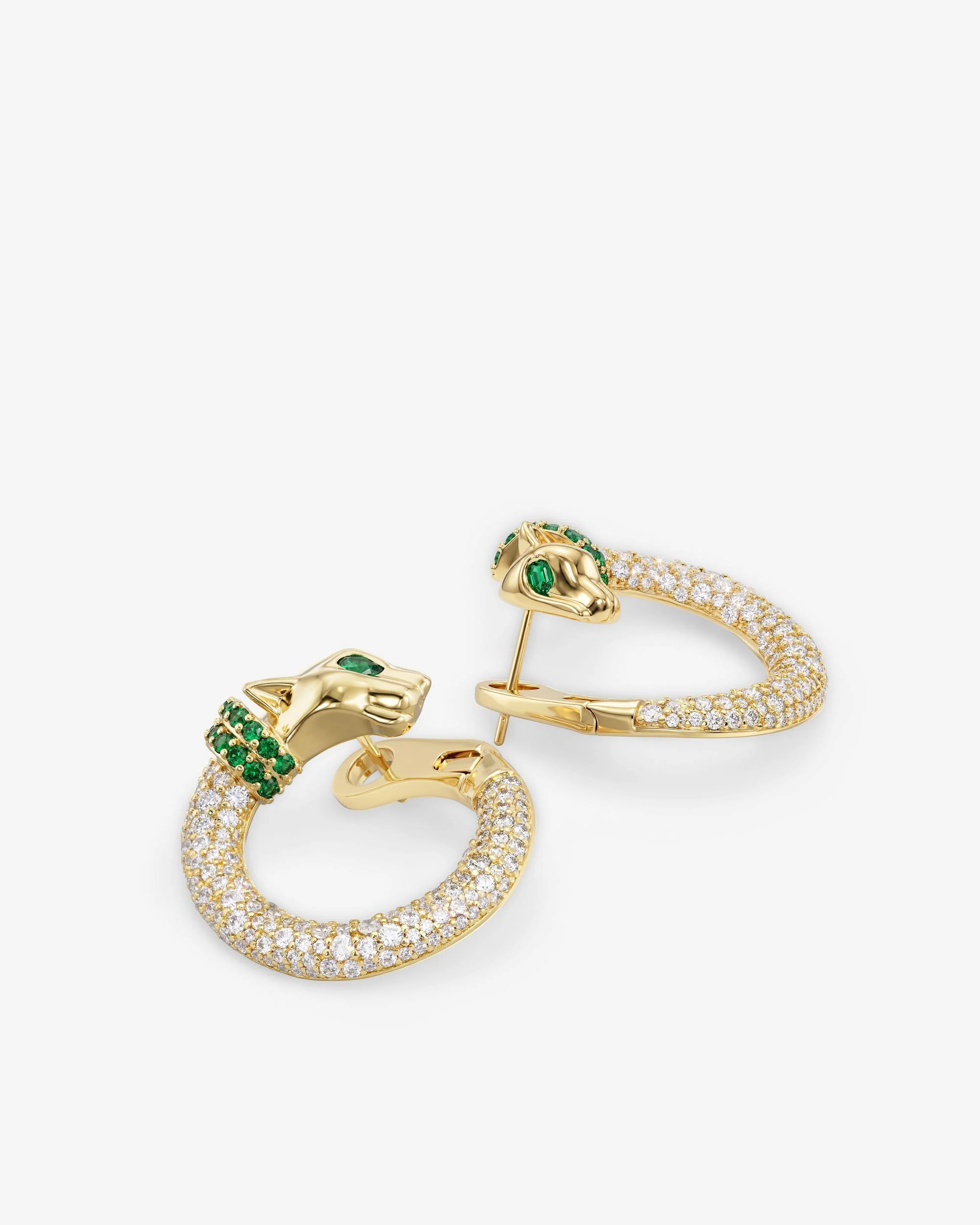 Jaguar Pavé Illusion Hoops - Gold|White Diamondettes - Image 3