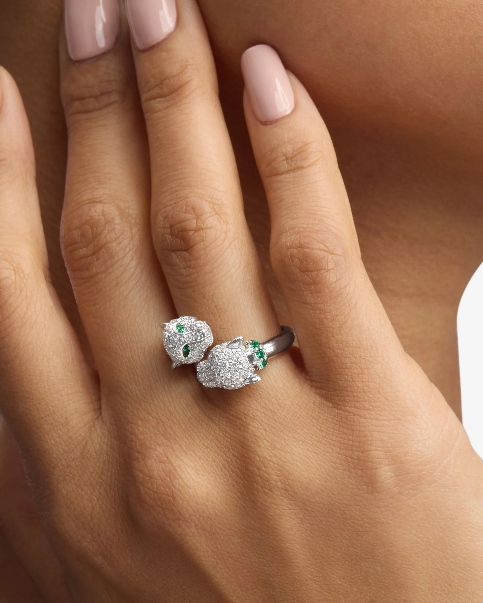 Jaguar Pavé Ring - Silver|White Diamondettes - Image 2