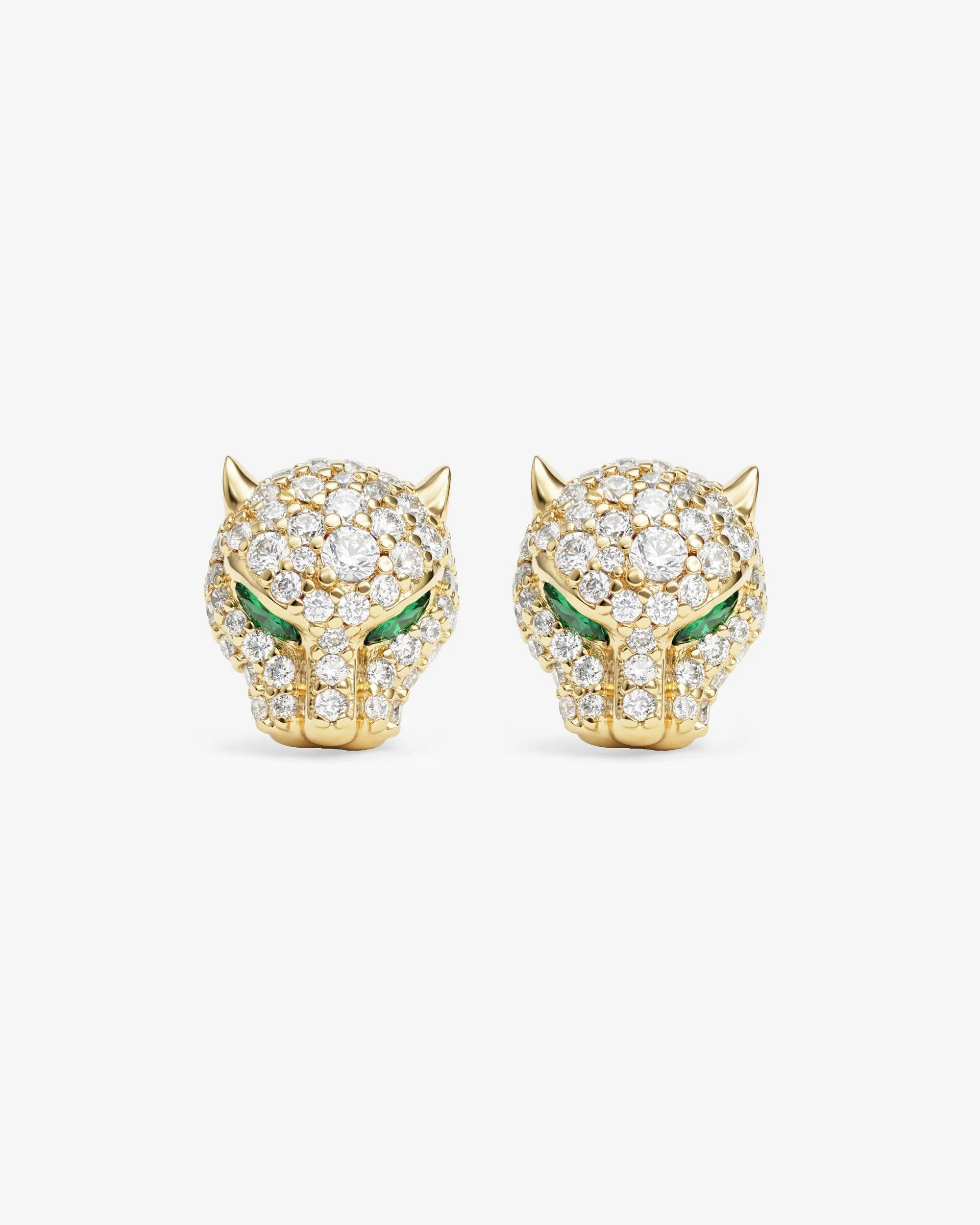 Jaguar Pavé Studs - Gold|White Diamondettes - Image 3