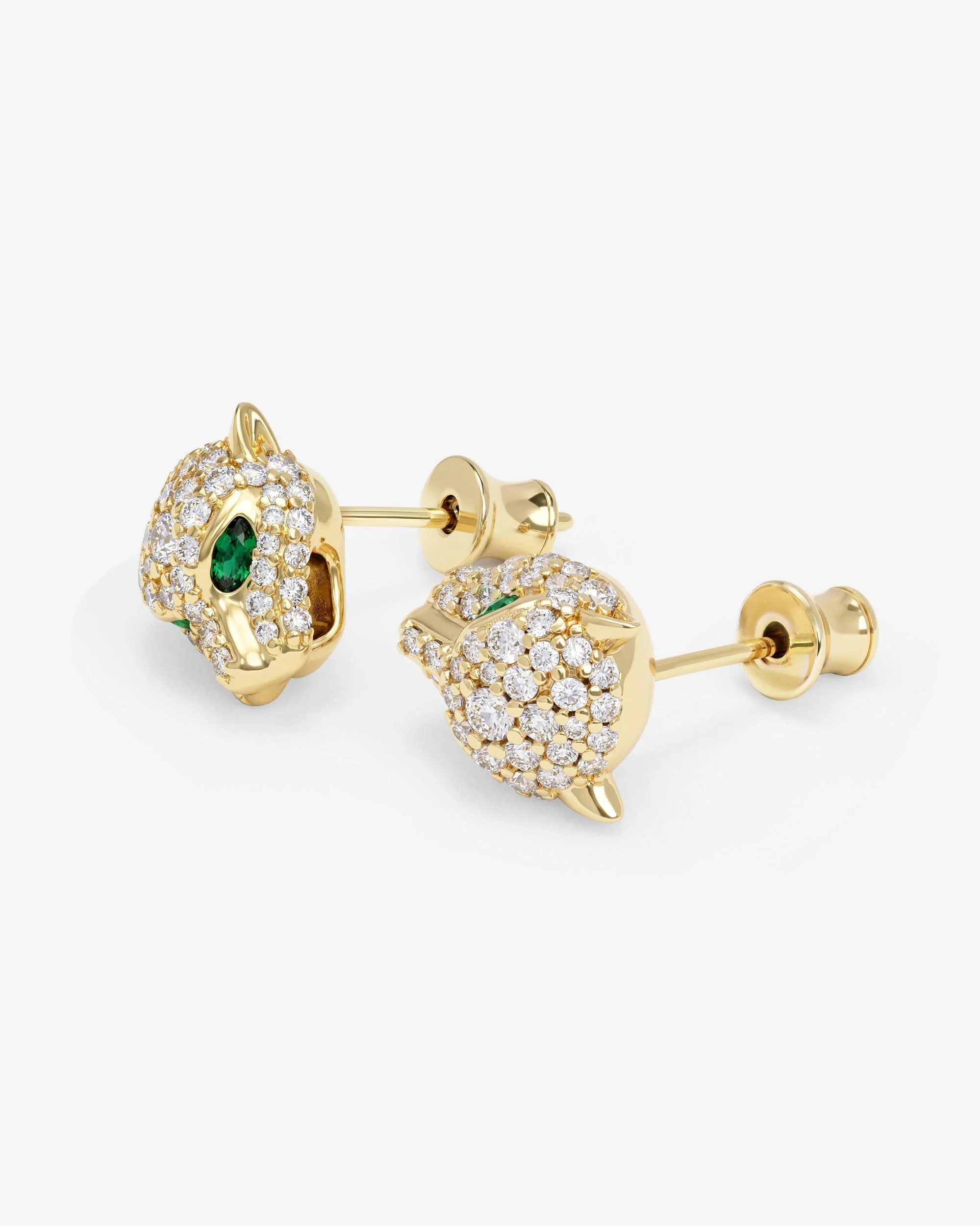 Jaguar Pavé Studs - Gold|White Diamondettes - Image 5