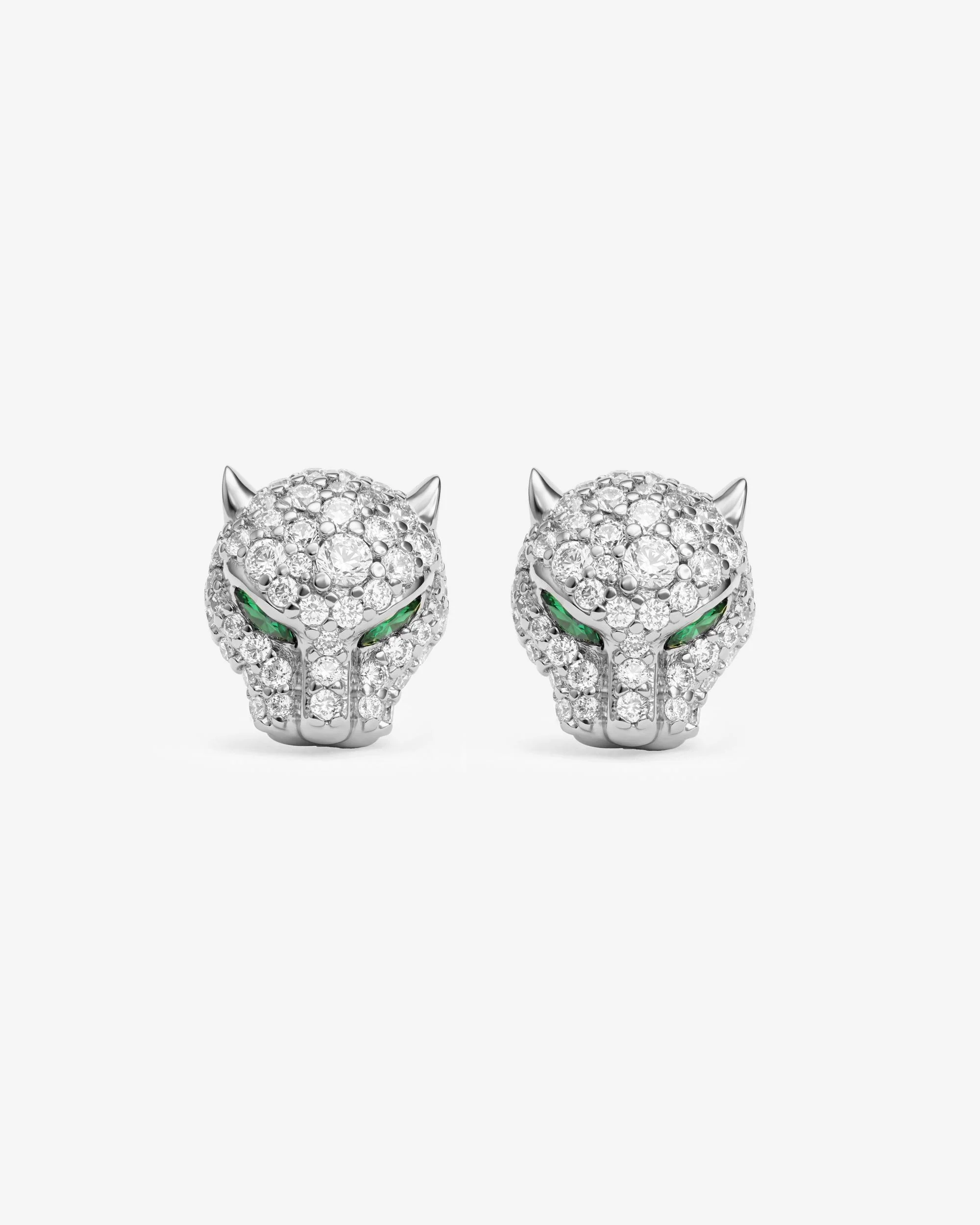 Jaguar Pavé Studs - Silver|White Diamondettes - Image 3