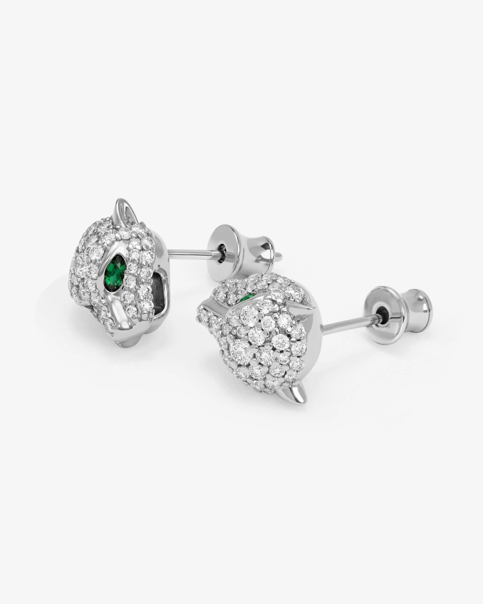 Jaguar Pavé Studs - Silver|White Diamondettes - Image 5