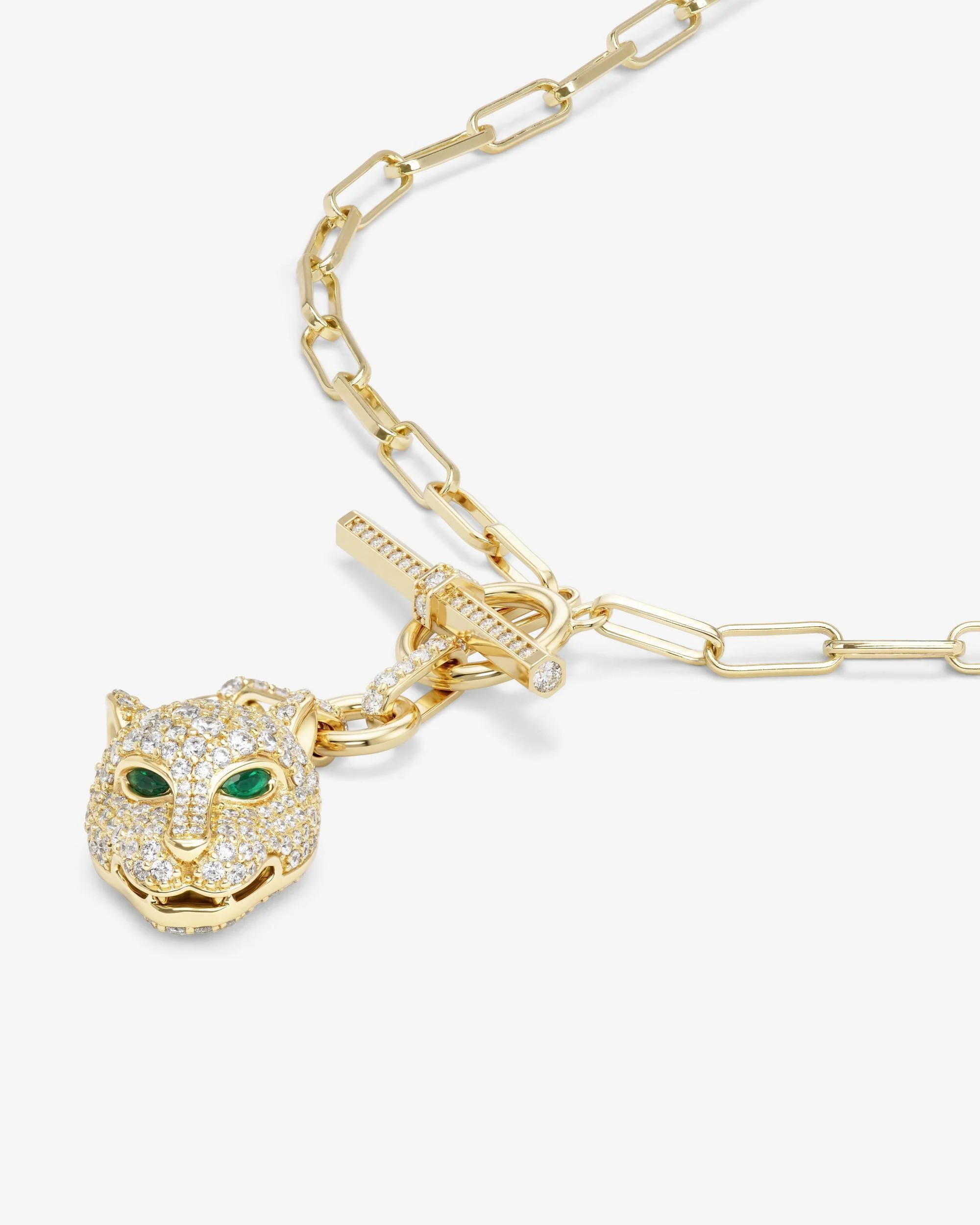 Jaguar Samantha Chain Necklace - Gold|White Diamondettes - Image 3