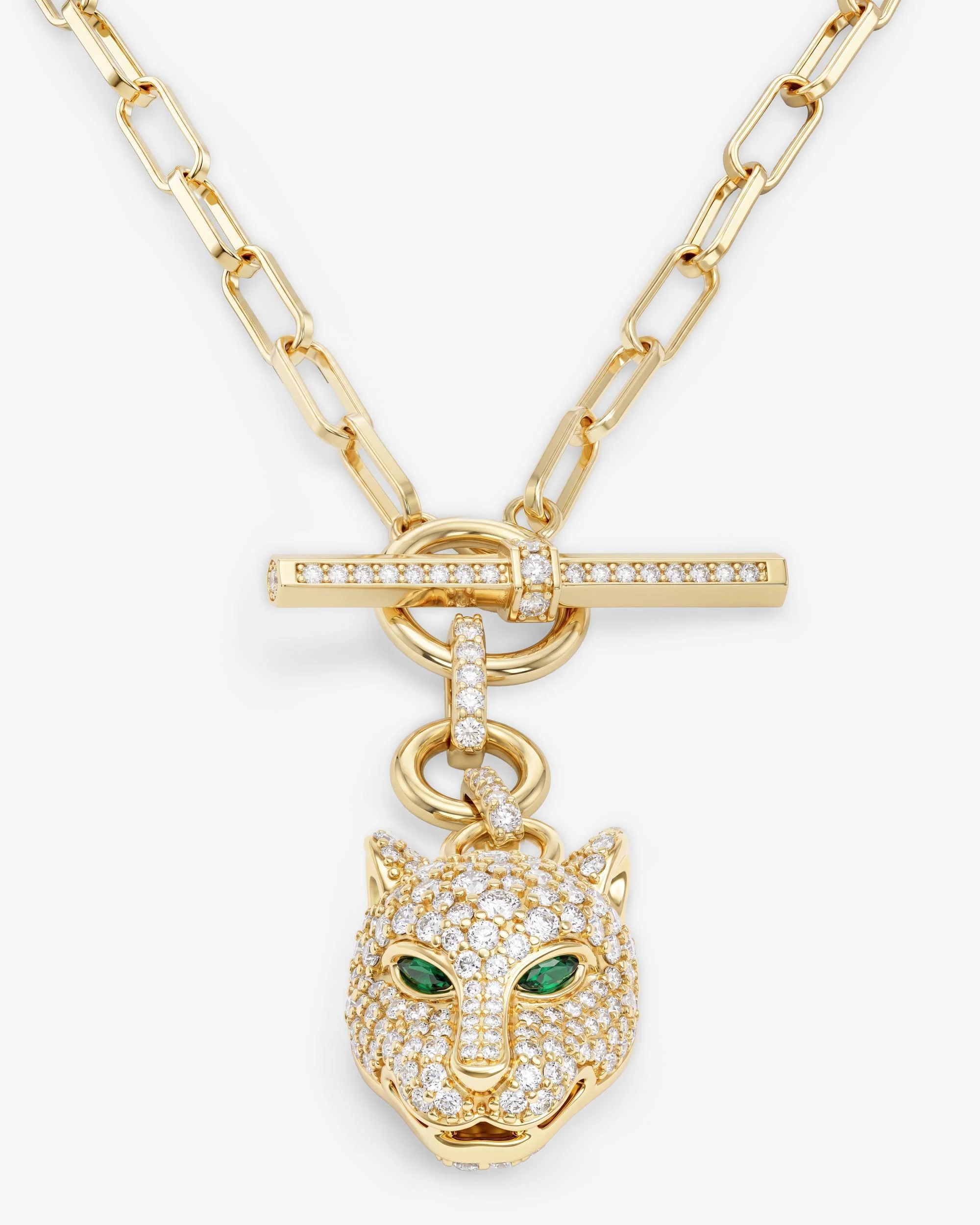 Jaguar Samantha Chain Necklace - Gold|White Diamondettes - Image 5