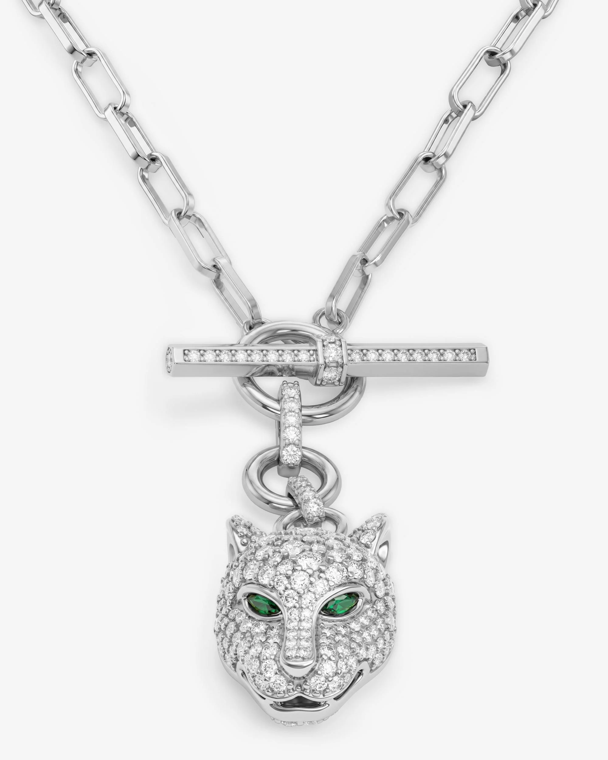Jaguar Samantha Chain Necklace - Silver|White Diamondettes - Image 5