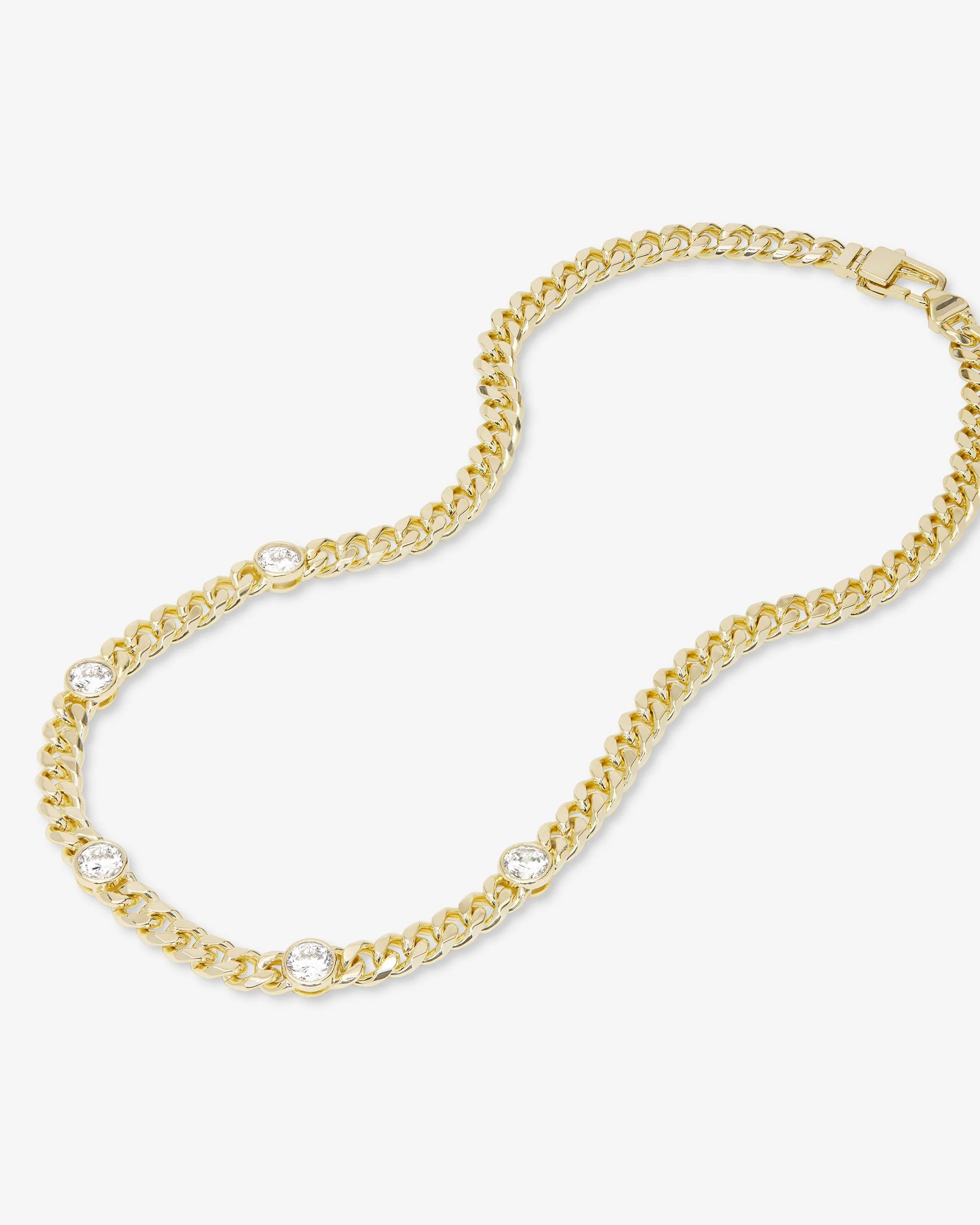 Julian 5 Diamond Necklace 6.8mm - Gold|White Diamondettes - Image 5
