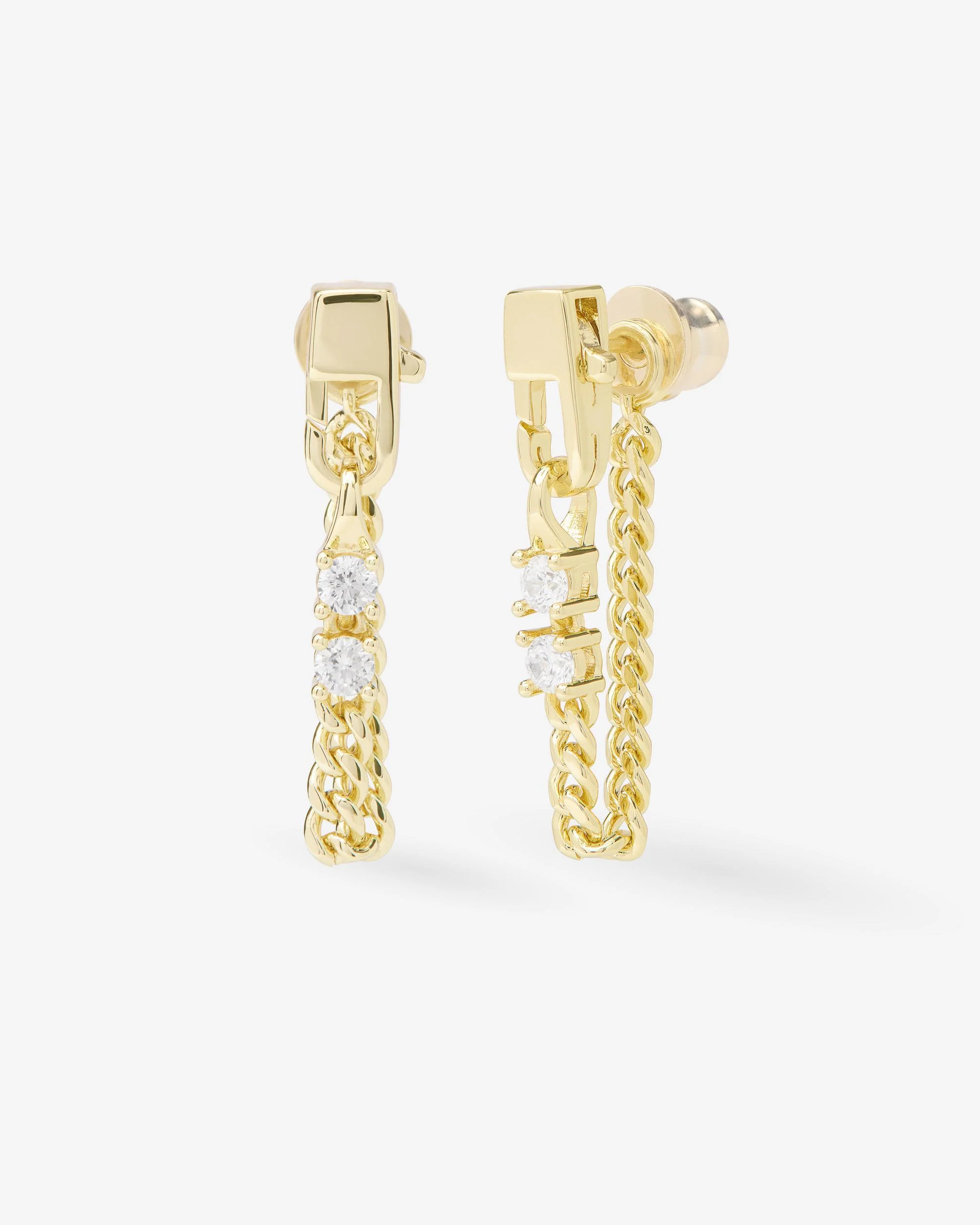 Julian Loves Diamonds 3mm Soft Hoops - Gold|White Diamondettes