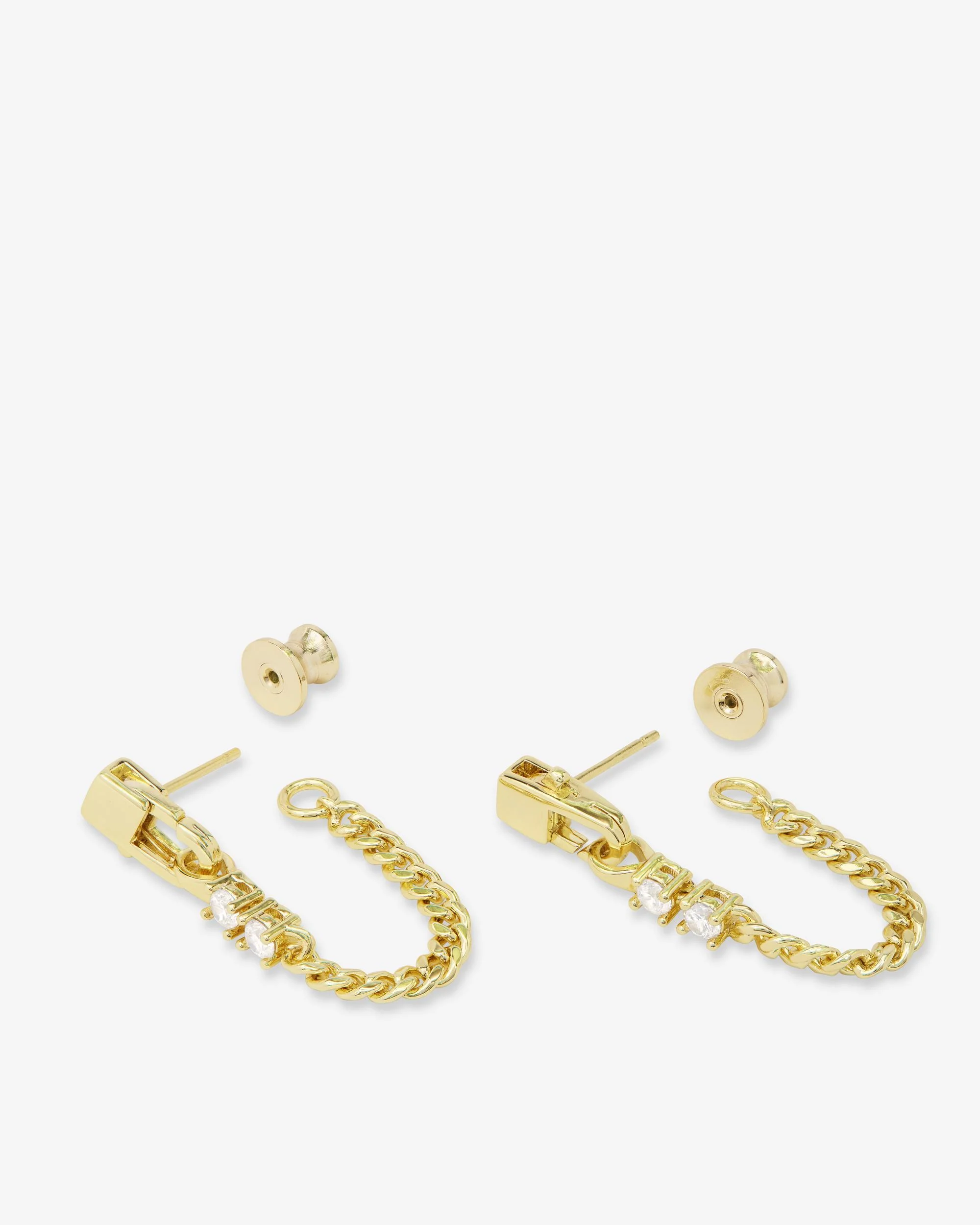 Julian Loves Diamonds 3mm Soft Hoops - Gold|White Diamondettes - Image 3