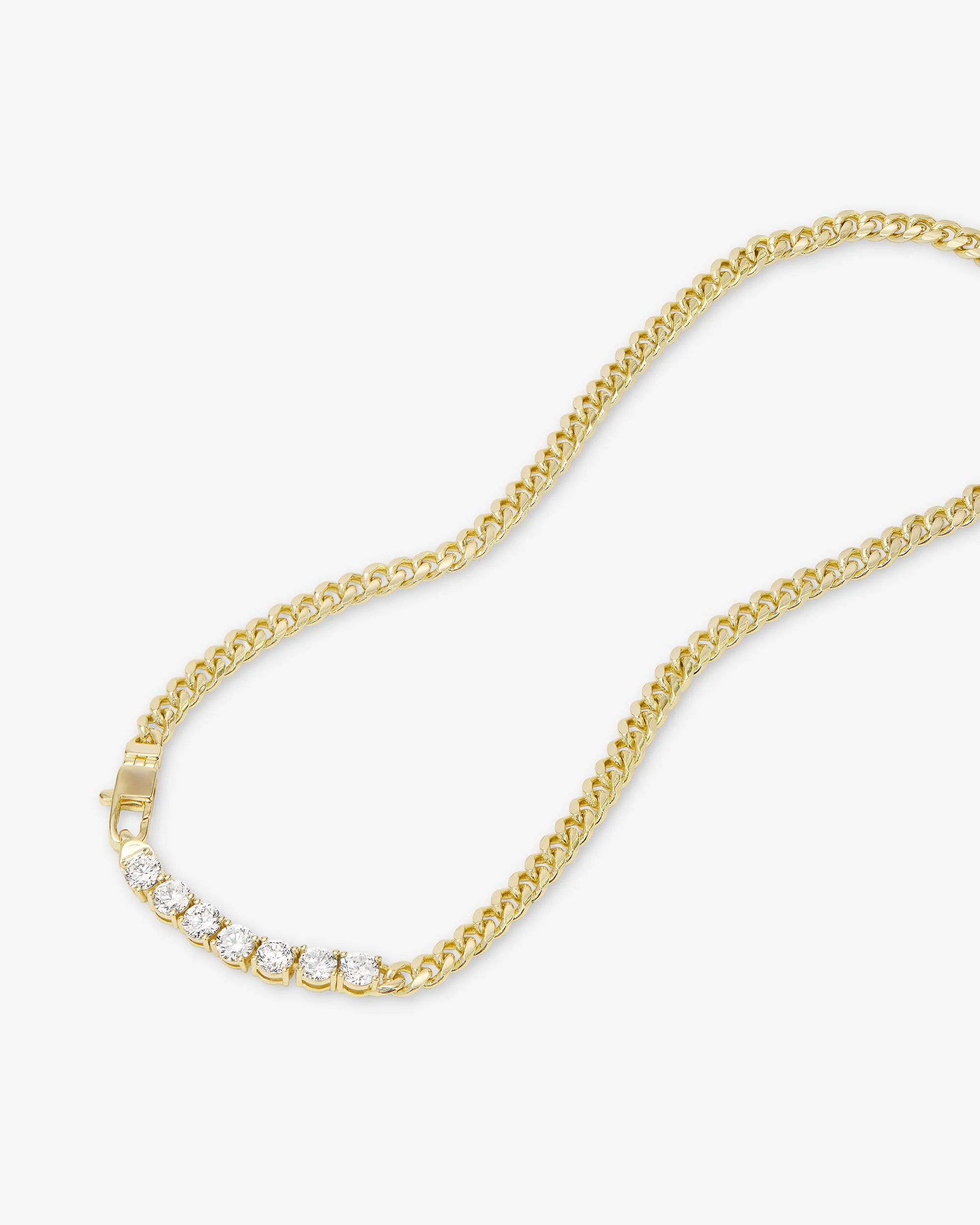 Julian Loves Diamonds Necklace 5mm - Gold|White Diamondettes - Image 5