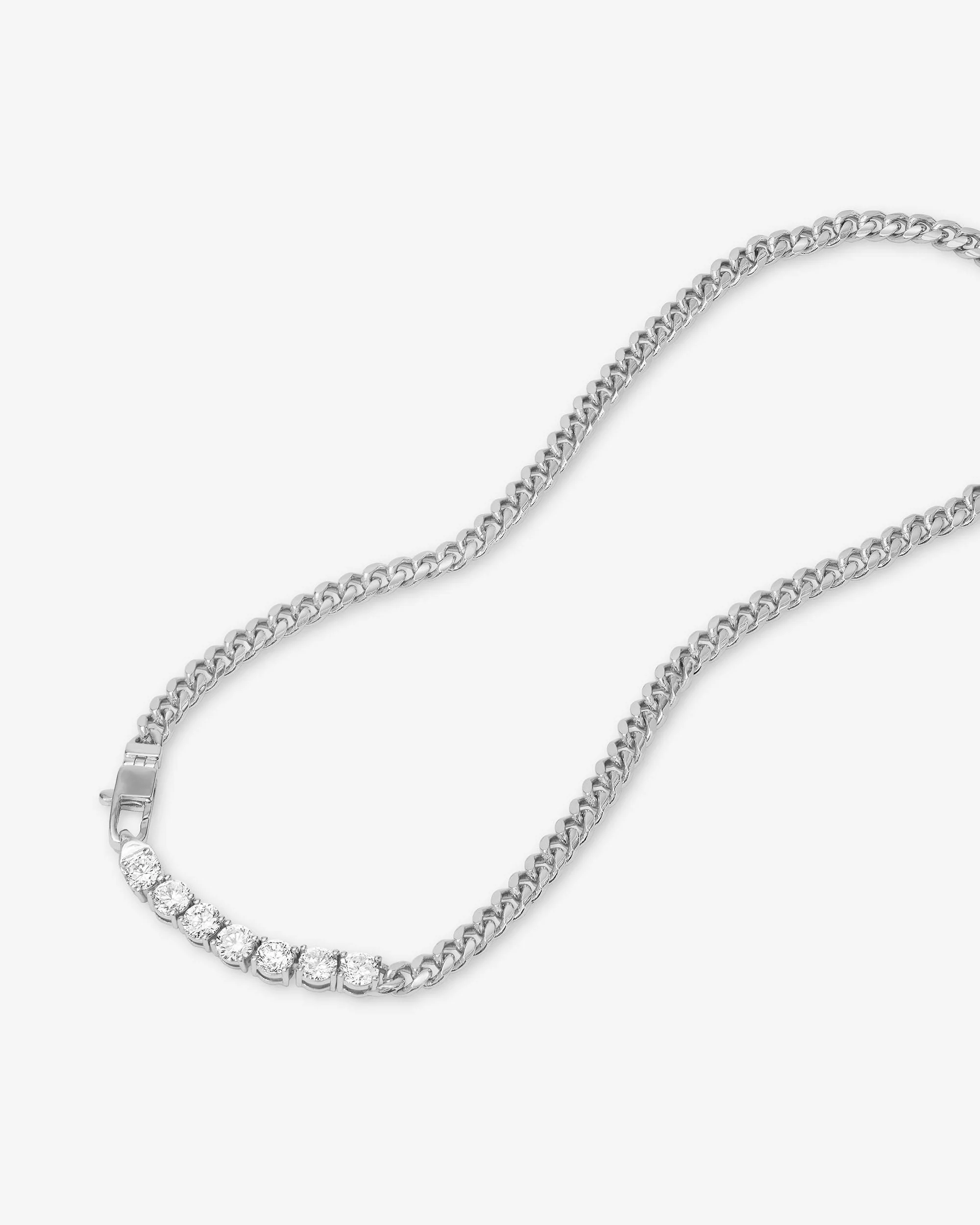 Julian Loves Diamonds Necklace 5mm - Silver|White Diamondettes - Image 5