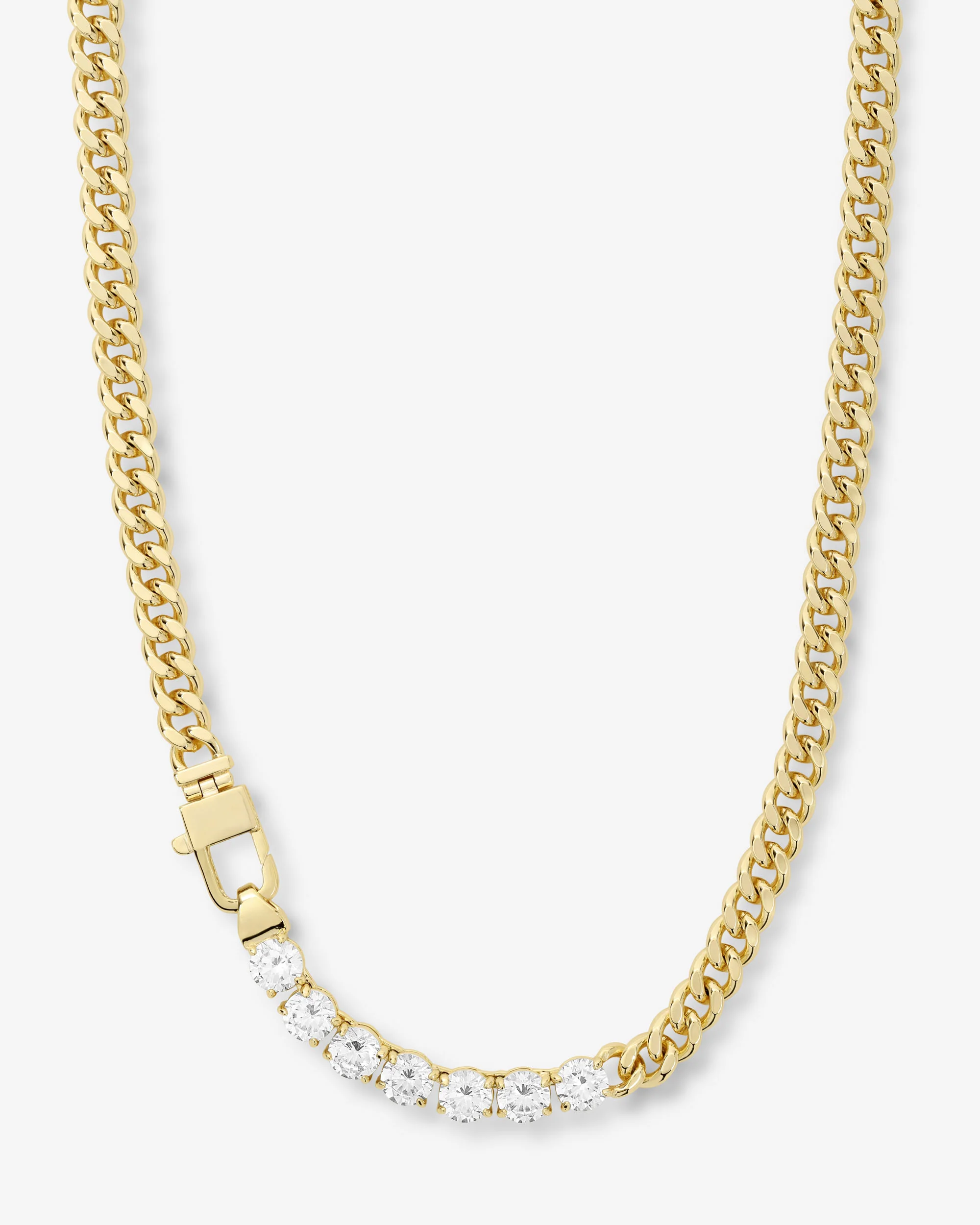 Julian Loves Diamonds Necklace 6.8mm - Gold|White Diamondettes