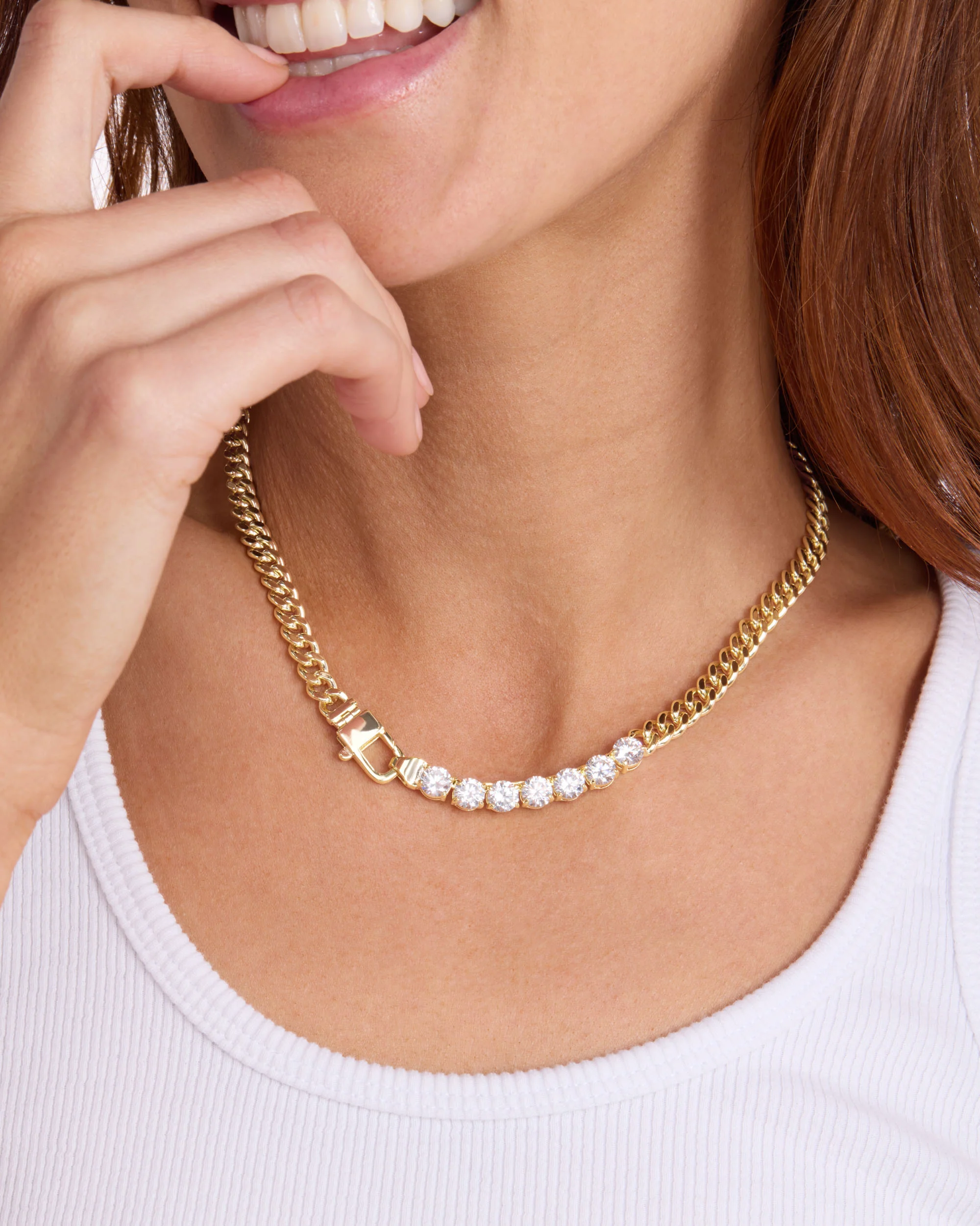 Julian Loves Diamonds Necklace 6.8mm - Gold|White Diamondettes - Image 2