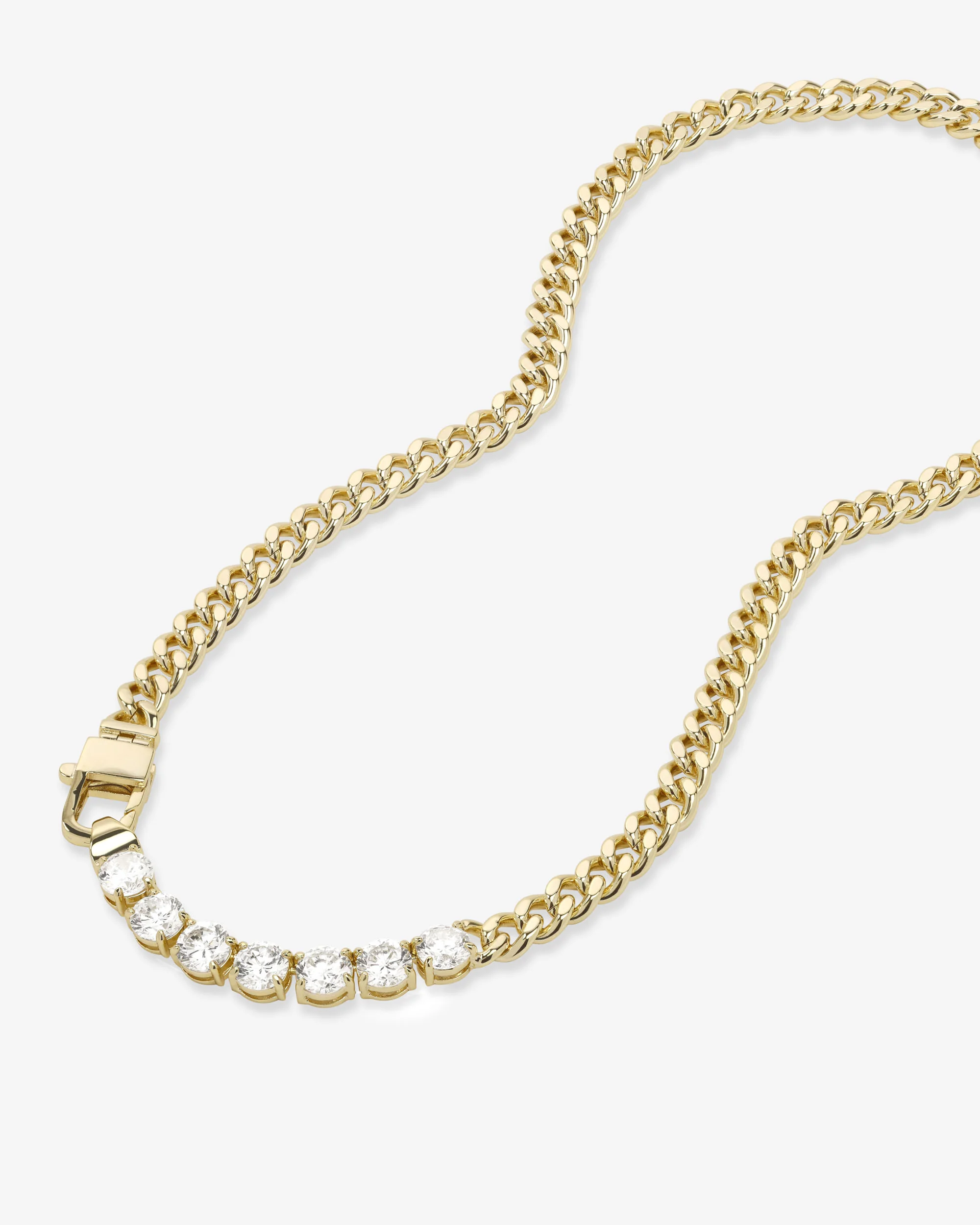 Julian Loves Diamonds Necklace 6.8mm - Gold|White Diamondettes - Image 5