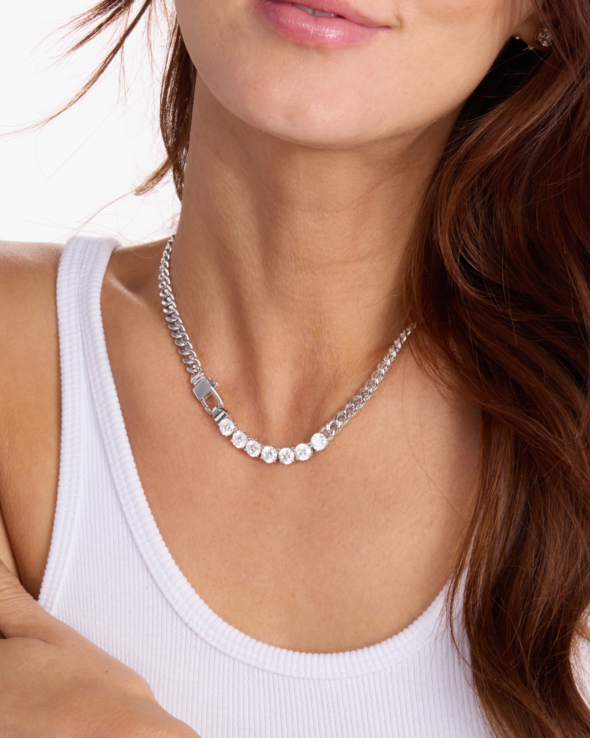 Julian Loves Diamonds Necklace 6.8mm - Silver|White Diamondettes - Image 6