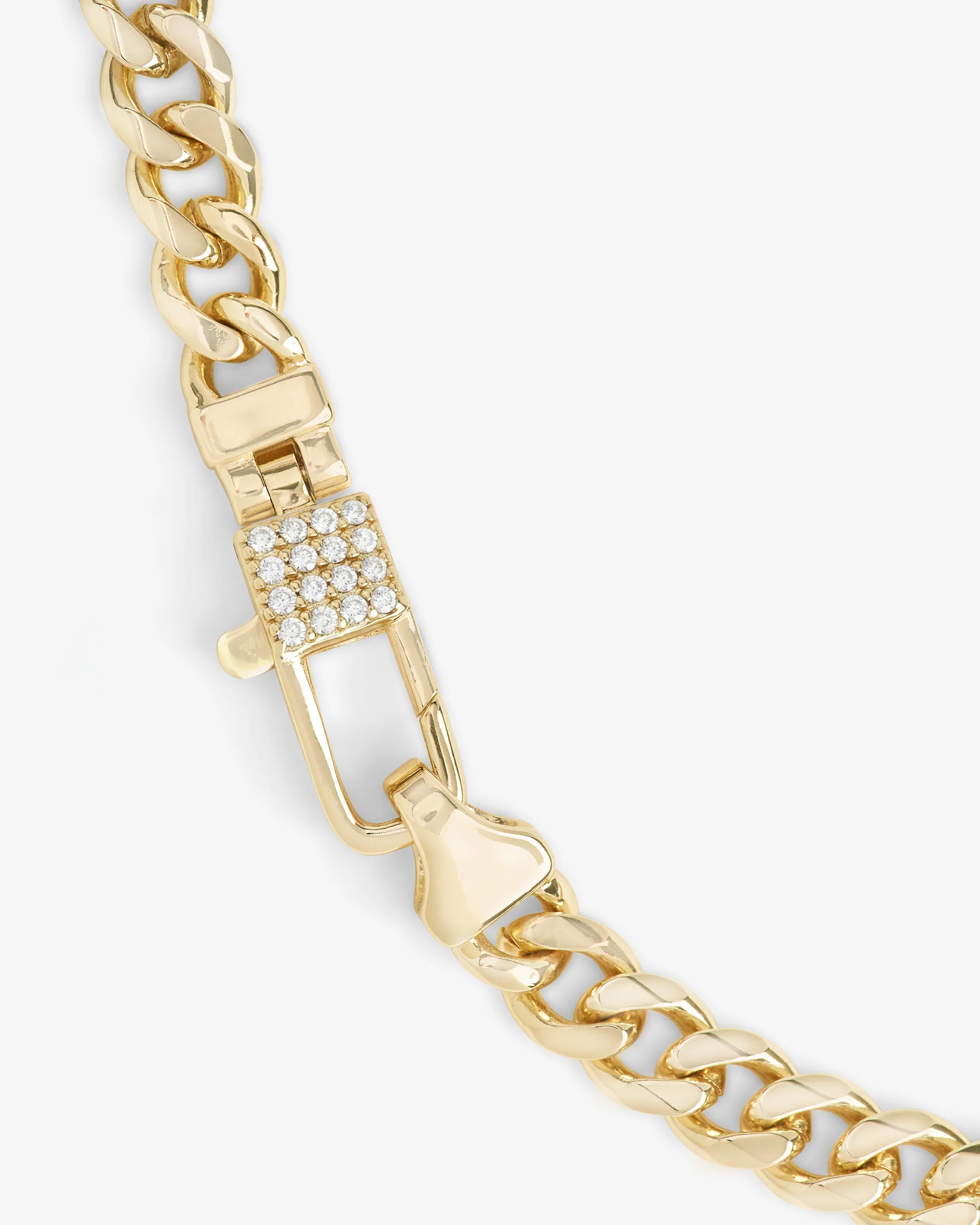 Julian Pavé Lock Necklace 5mm - Gold|White Diamondettes - Image 5