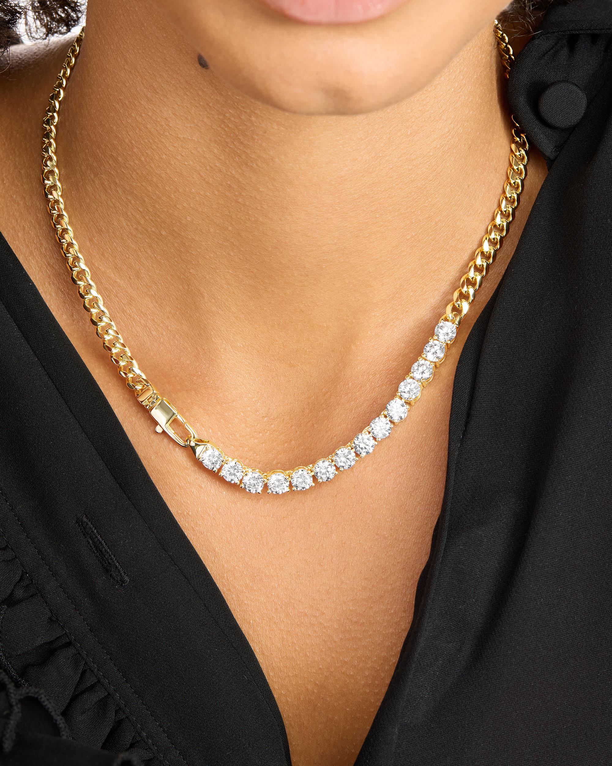 Julian REALLY Loves Diamonds Necklace 5mm- Gold|White Diamondettes - Image 2