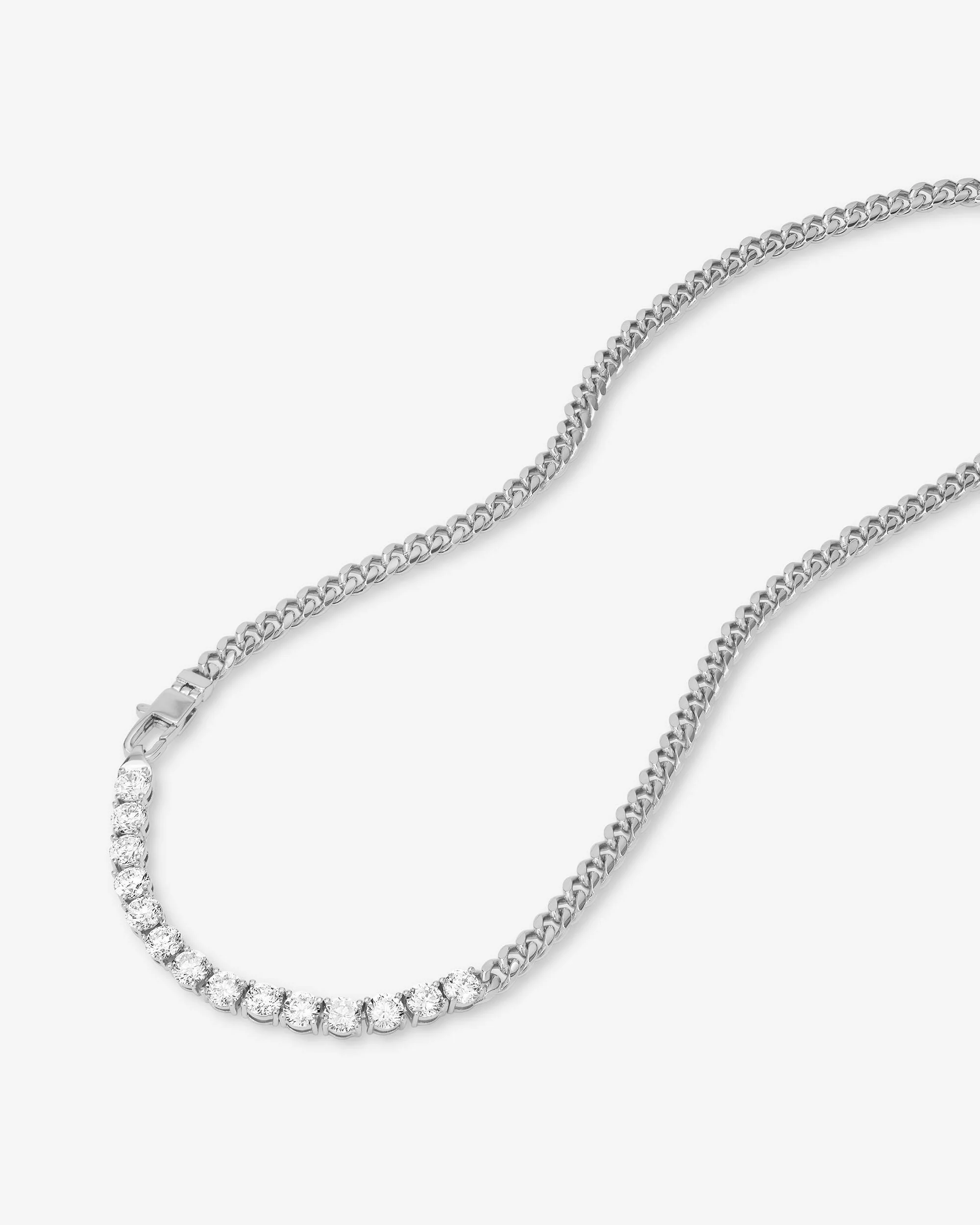 Julian REALLY Loves Diamonds Necklace 5mm - Silver|White Diamondettes - Image 5