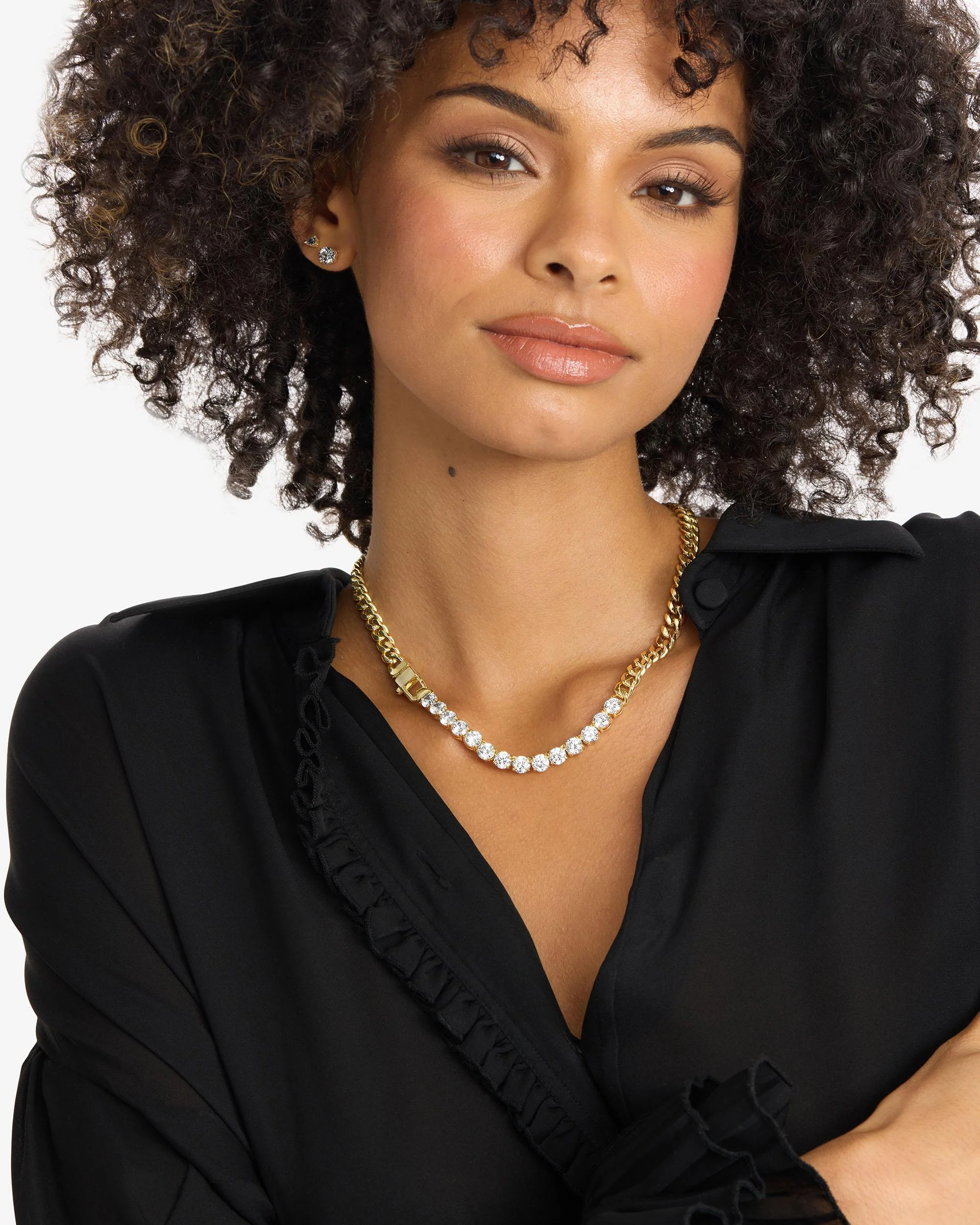 Julian REALLY Loves Diamonds Necklace 6.8mm - Gold|White Diamondettes - Image 7