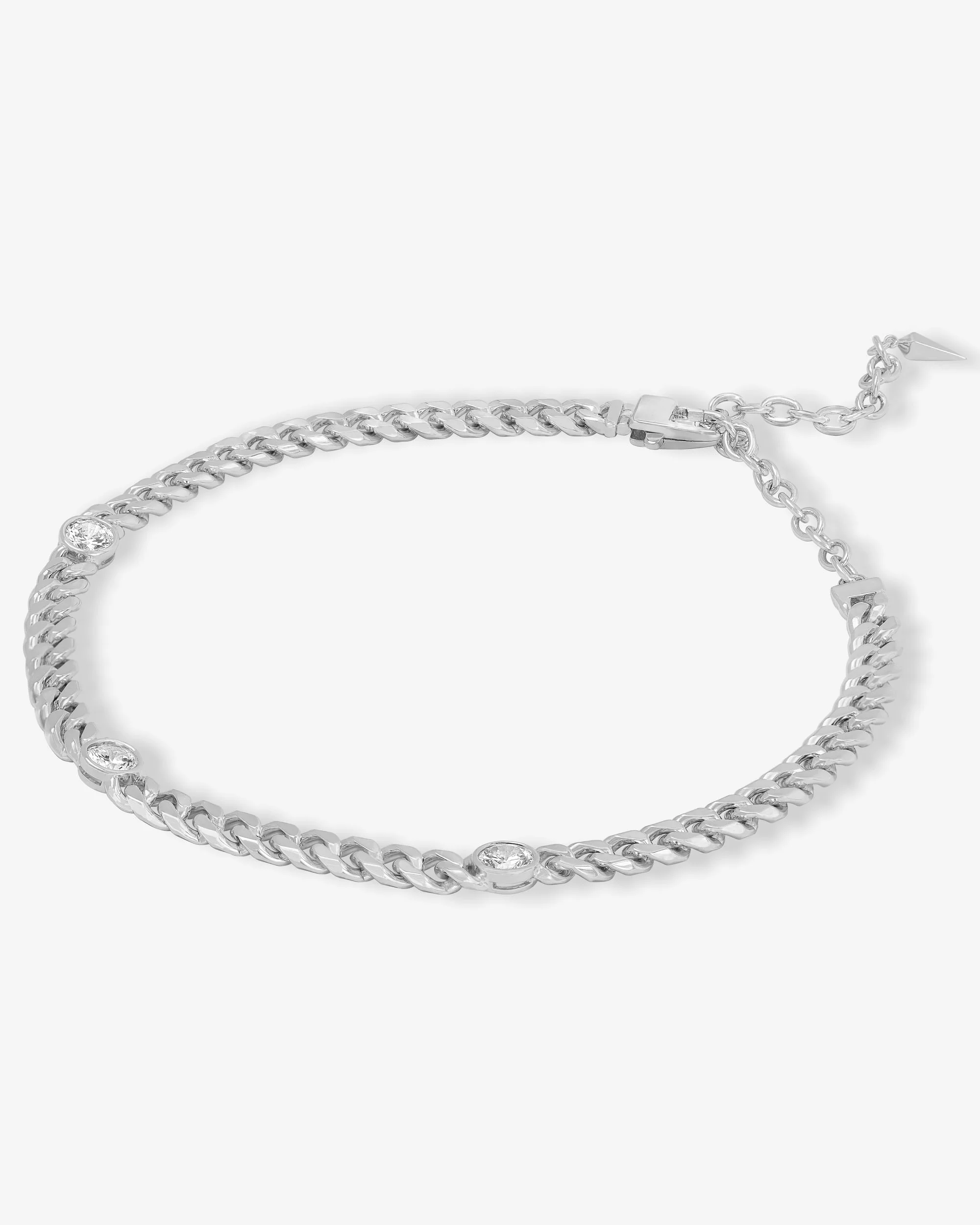 Julian Triple Diamond Choker 6.8mm - Silver|White Diamondettes - Image 3