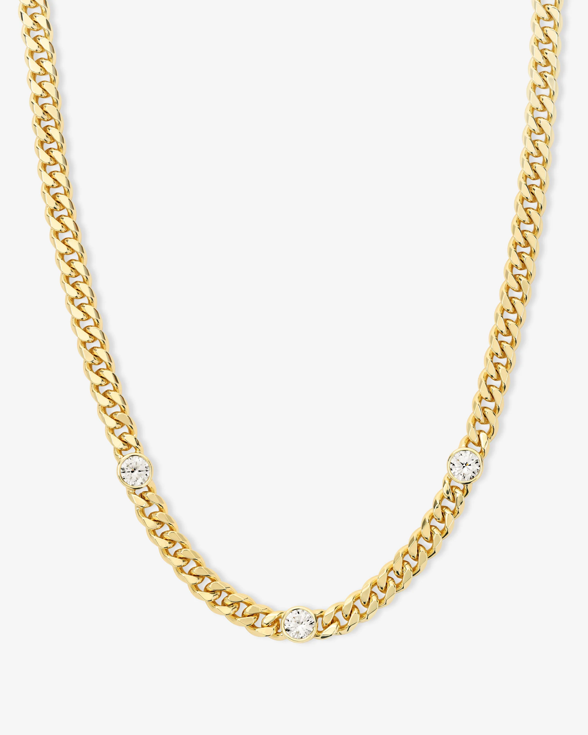 Julian Triple Diamond Necklace 6.8mm - Gold|White Diamondettes