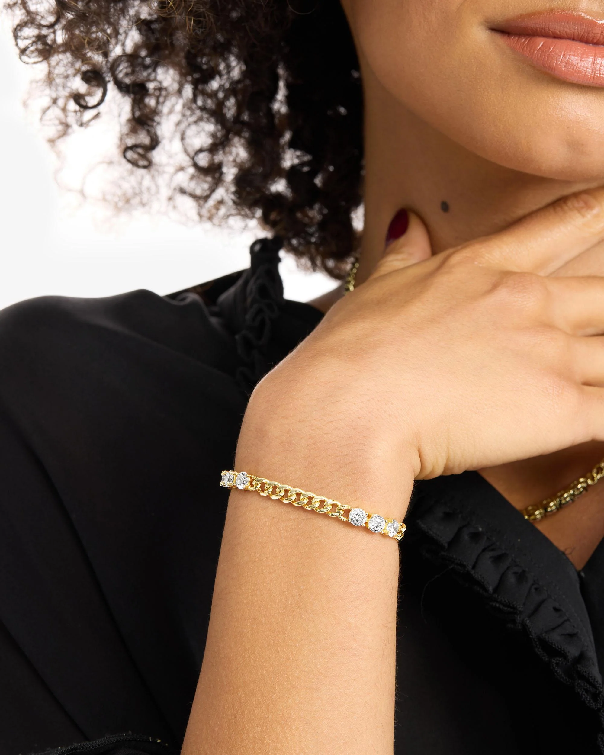 Julian's Obsessed with Diamonds Bracelet 5mm - Gold|White Diamondettes - Image 2