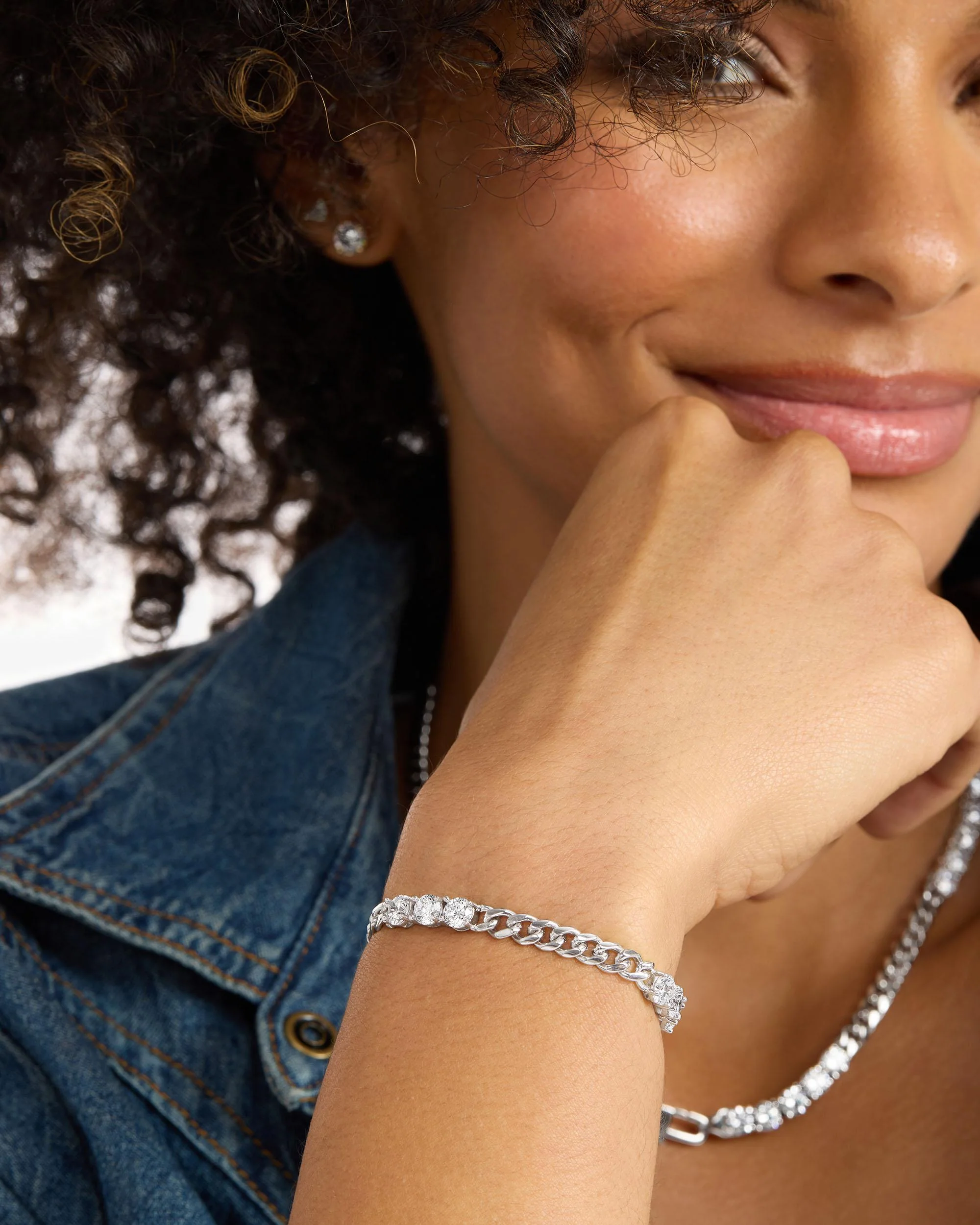 Julian's Obsessed with Diamonds Bracelet 5mm - Silver|White Diamondettes - Image 2