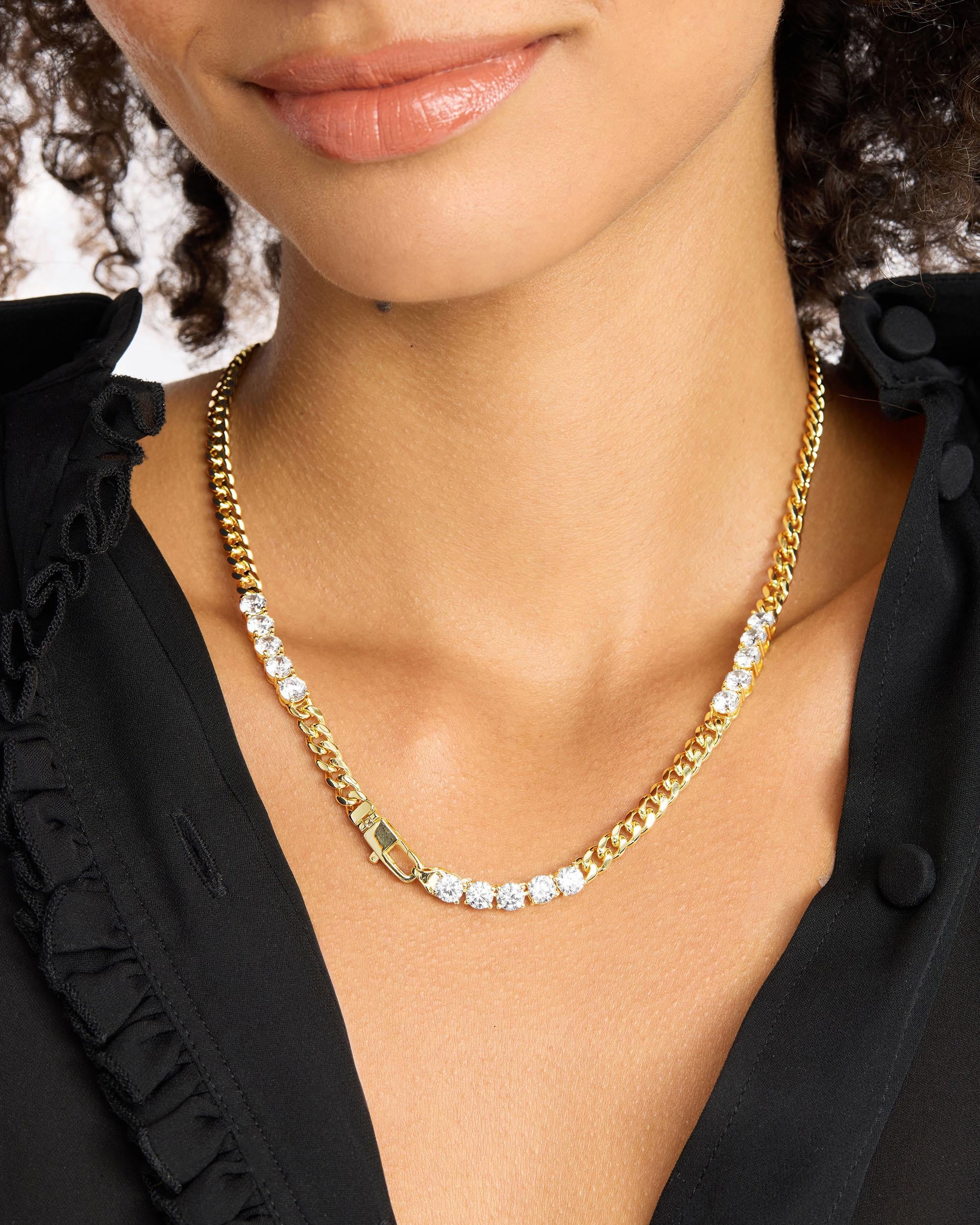Julian's Obsessed with Diamonds Necklace 5mm - Gold|White Diamondettes - Image 3