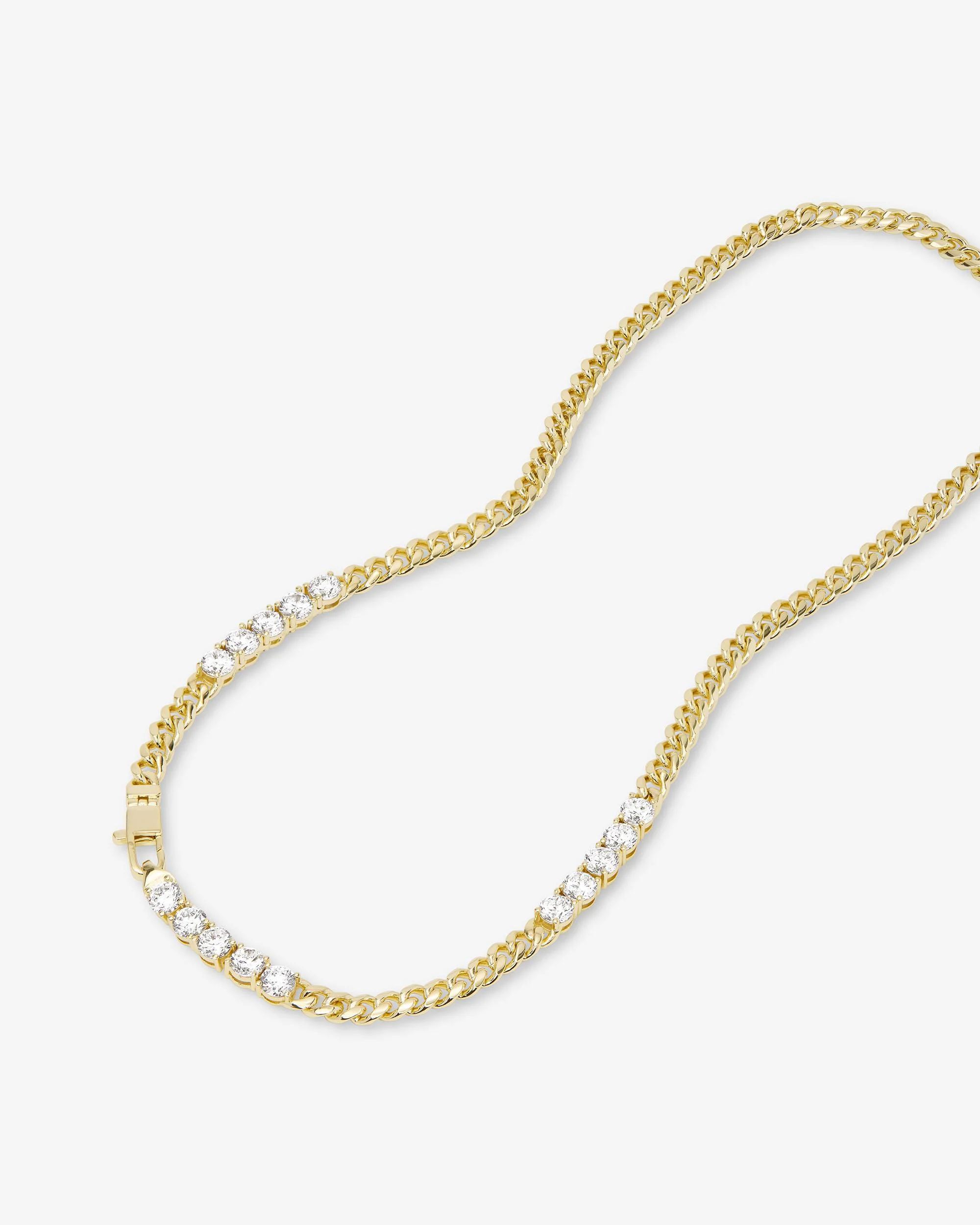 Julian's Obsessed with Diamonds Necklace 5mm - Gold|White Diamondettes - Image 5